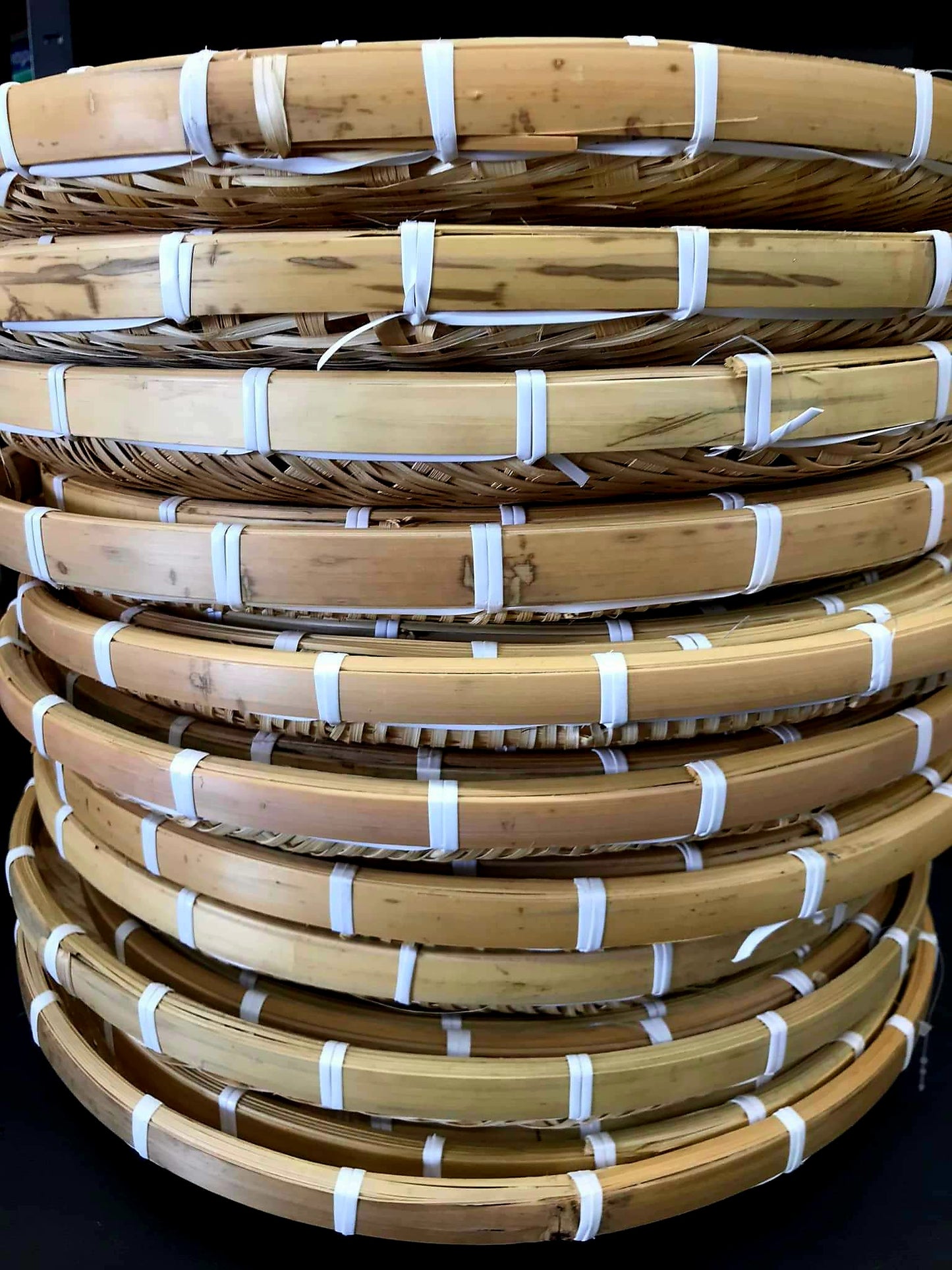 COMPLETE SET Pure Bamboo Bilao (1×Small, 1×Medium, 1×Large, 1×X-Large) ONLY AVAILABLE FOR PICK-UP or DELIVERY! No Shipping.