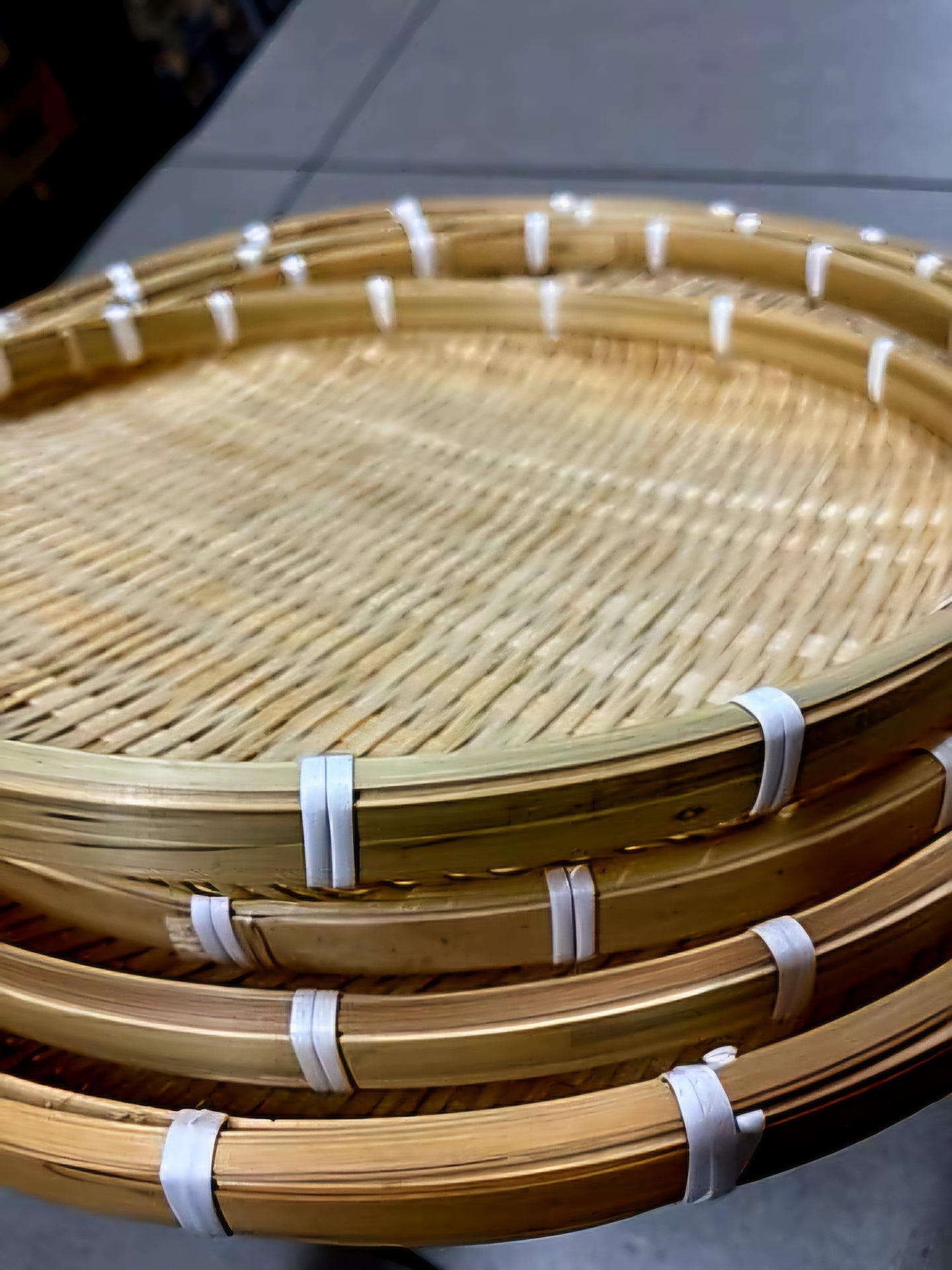 COMPLETE SET Pure Bamboo Bilao (1×Small, 1×Medium, 1×Large, 1×X-Large) ONLY AVAILABLE FOR PICK-UP or DELIVERY! No Shipping.