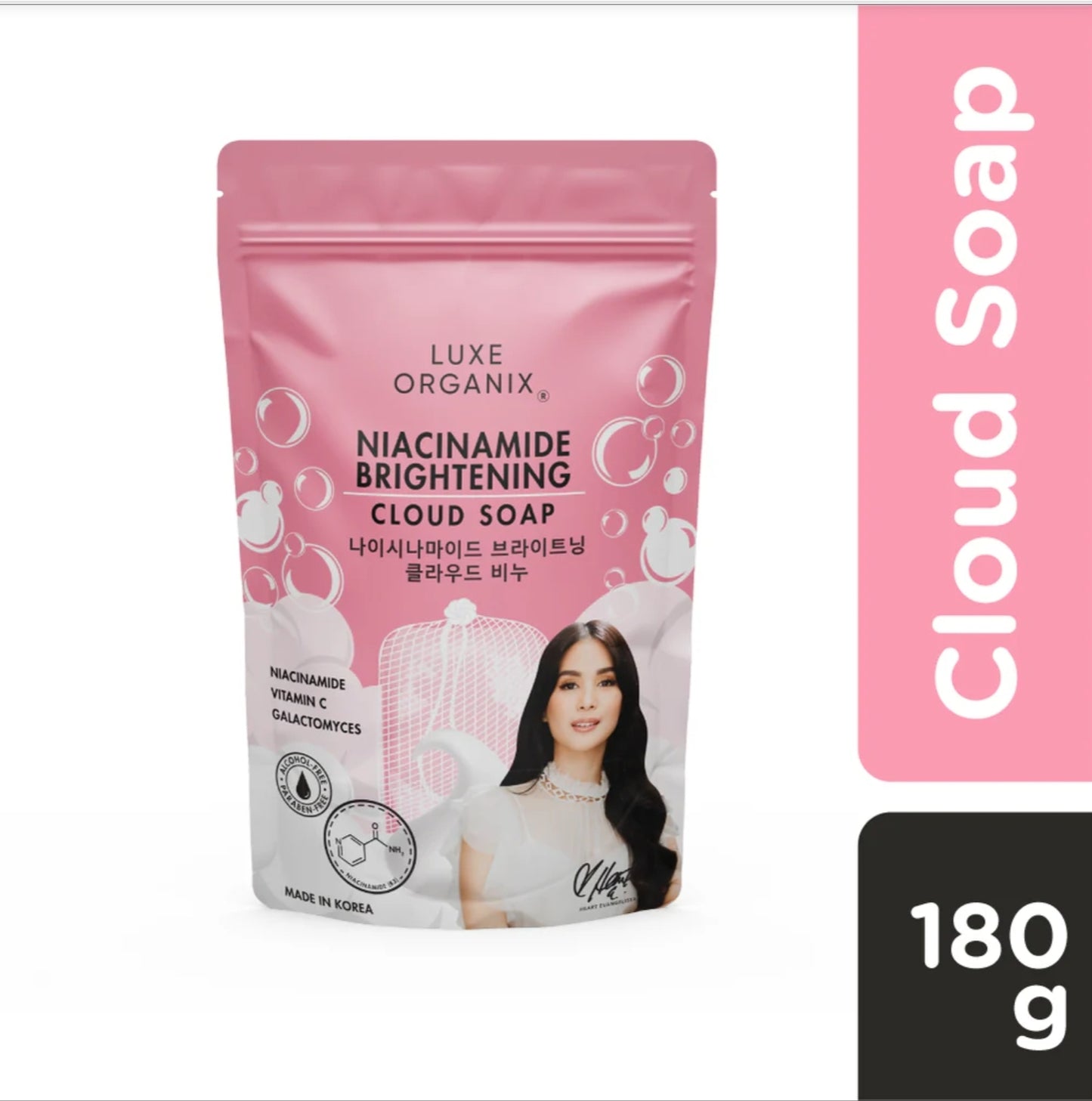 Luxe Organix NIACINAMIDE BRIGHTENING Cloud Soap 180g (with Foaming Net)