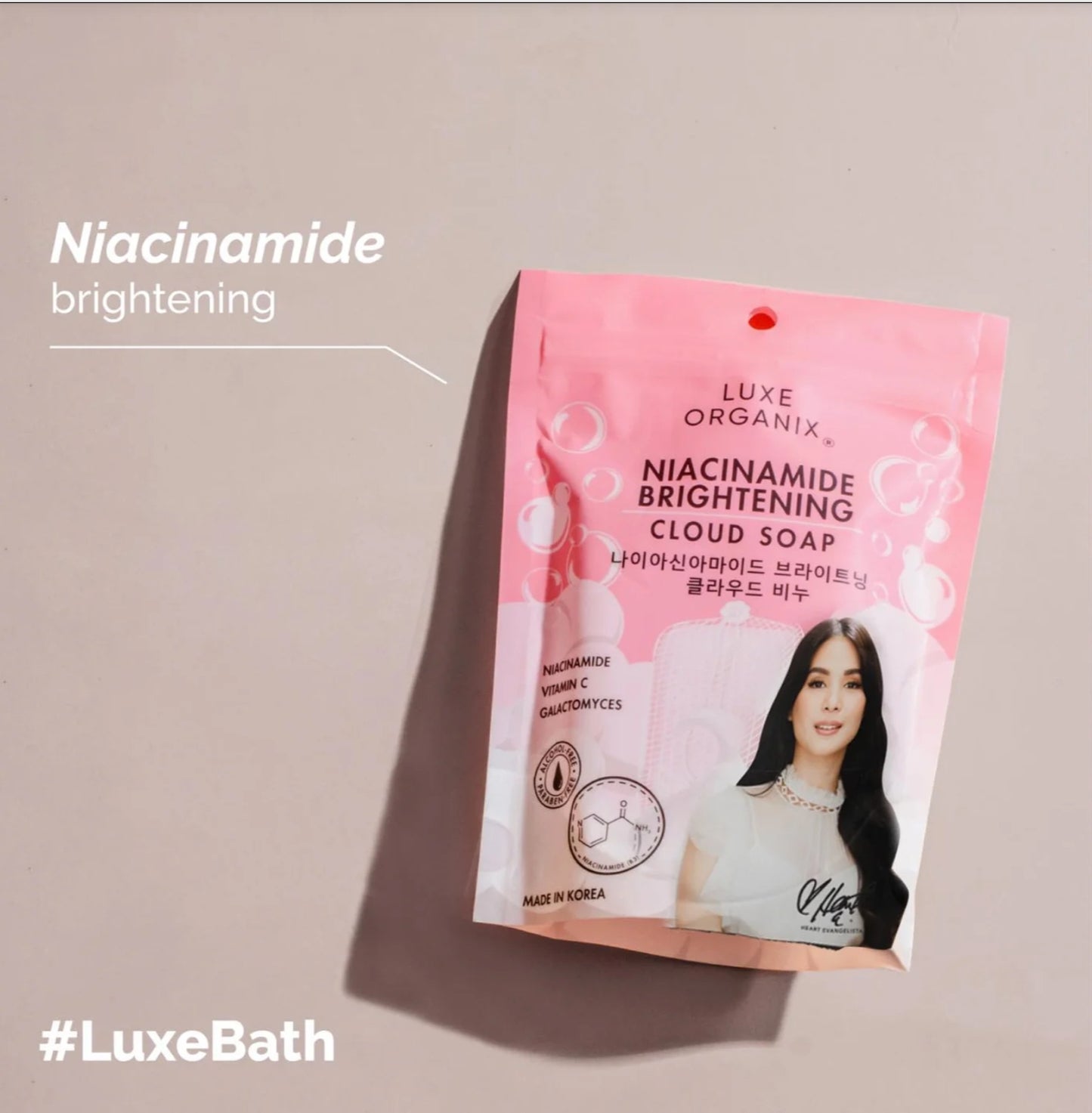 Luxe Organix NIACINAMIDE BRIGHTENING Cloud Soap 180g (with Foaming Net)