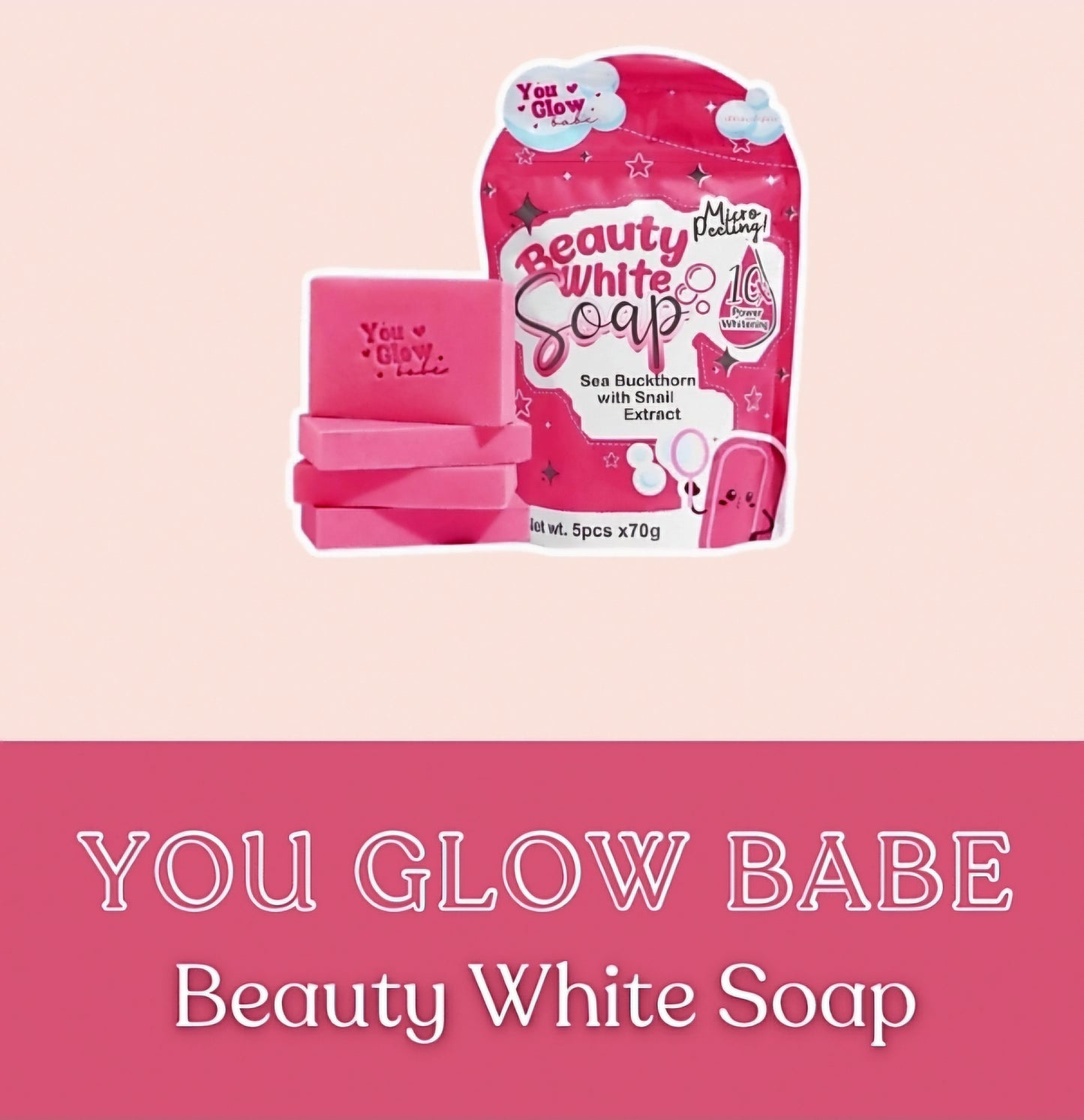 You Glow Babe BEAUTY WHITE Soap Sea Buckthorn with Snail Extract 70g×5pcs (5 PACK)