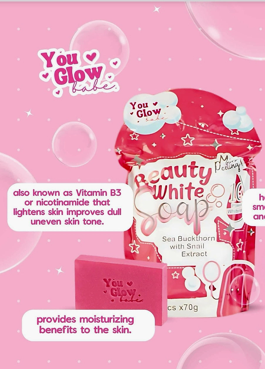 You Glow Babe BEAUTY WHITE Soap Sea Buckthorn with Snail Extract 70g×5pcs (5 PACK)