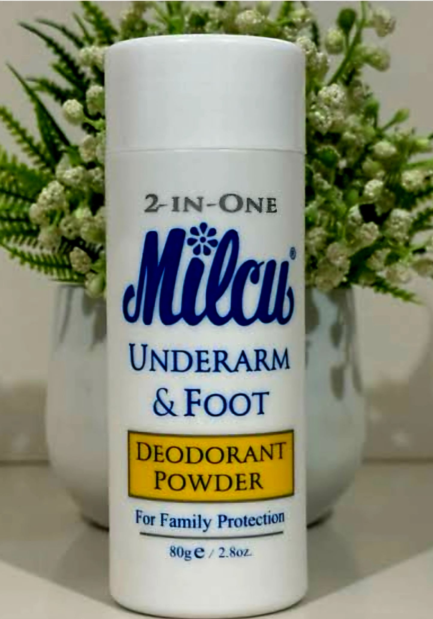 MILCU 2-in-1 Underarm & Foot Deodorant Powder 80g