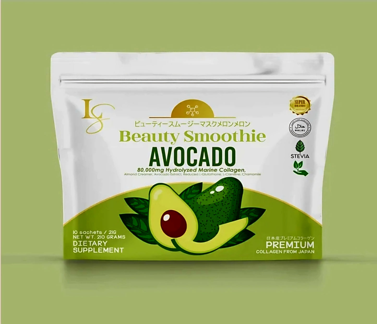 Luxe Slim AVOCADO SMOOTHIE 21g×10's (NEW POUCH PACKING)