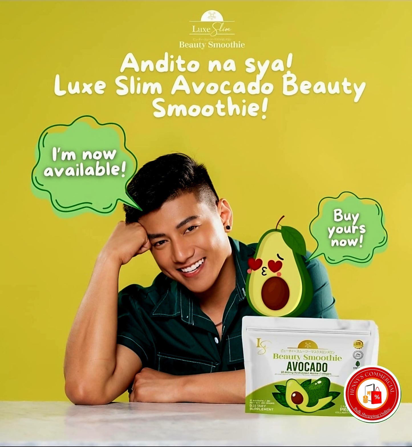 Luxe Slim AVOCADO SMOOTHIE 21g×10's (NEW POUCH PACKING)