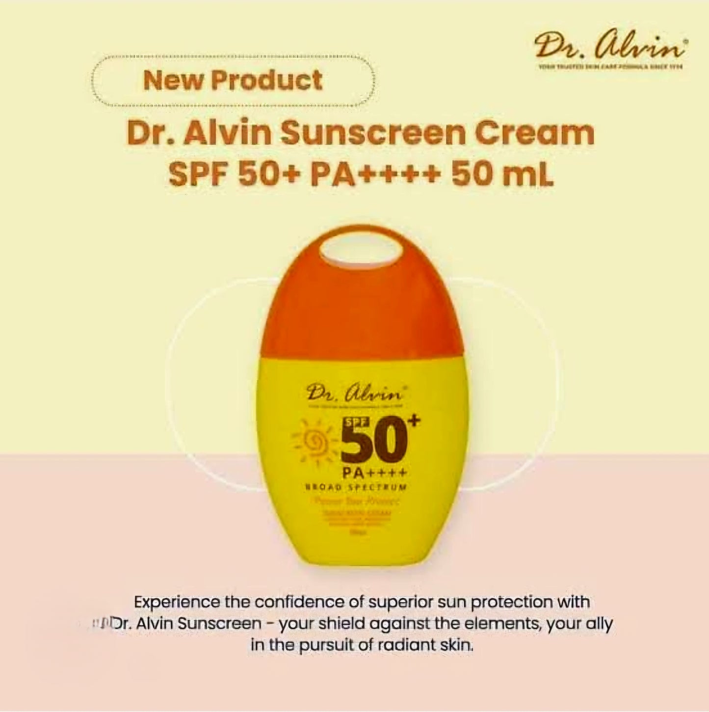Dr. Alvin SPF50 Sunscreen Lotion 50ml with KEYRING