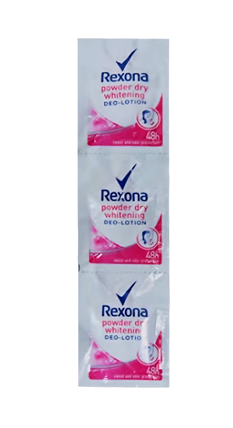 REXONA Women POWDER DRY + BRIGHTENING DEO-LOTION 3ml×12sachets Hanger (TRAVEL SIZE)