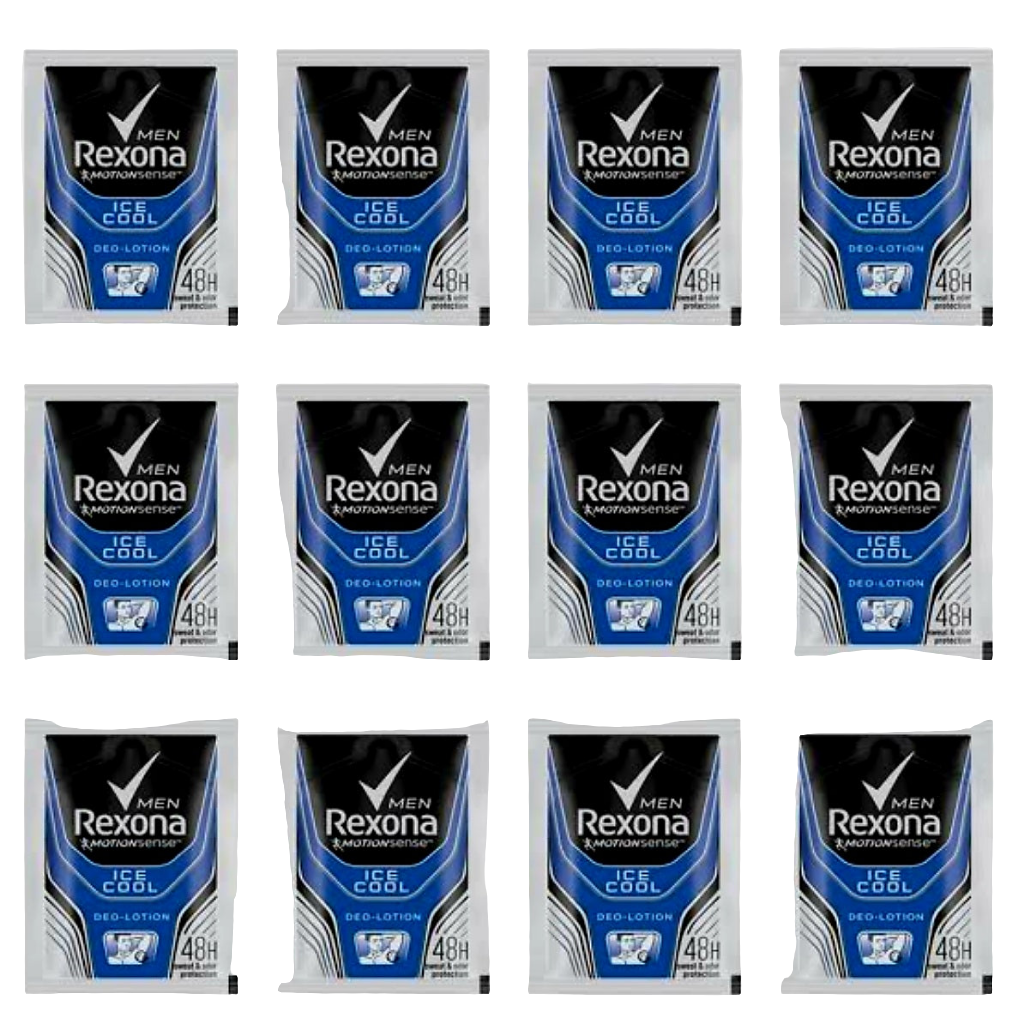 REXONA Men ICE COOL Anti-Stain Deo-Lotion 3ml×12sachets Hanger (TRAVEL SIZE)