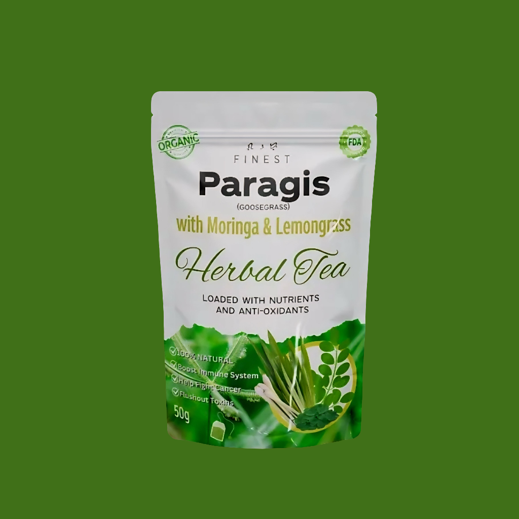 Finest PARAGIS (Goosegrass) 3in1 Herbal Tea with Moringa & Lemongrass 50g (Teabags)