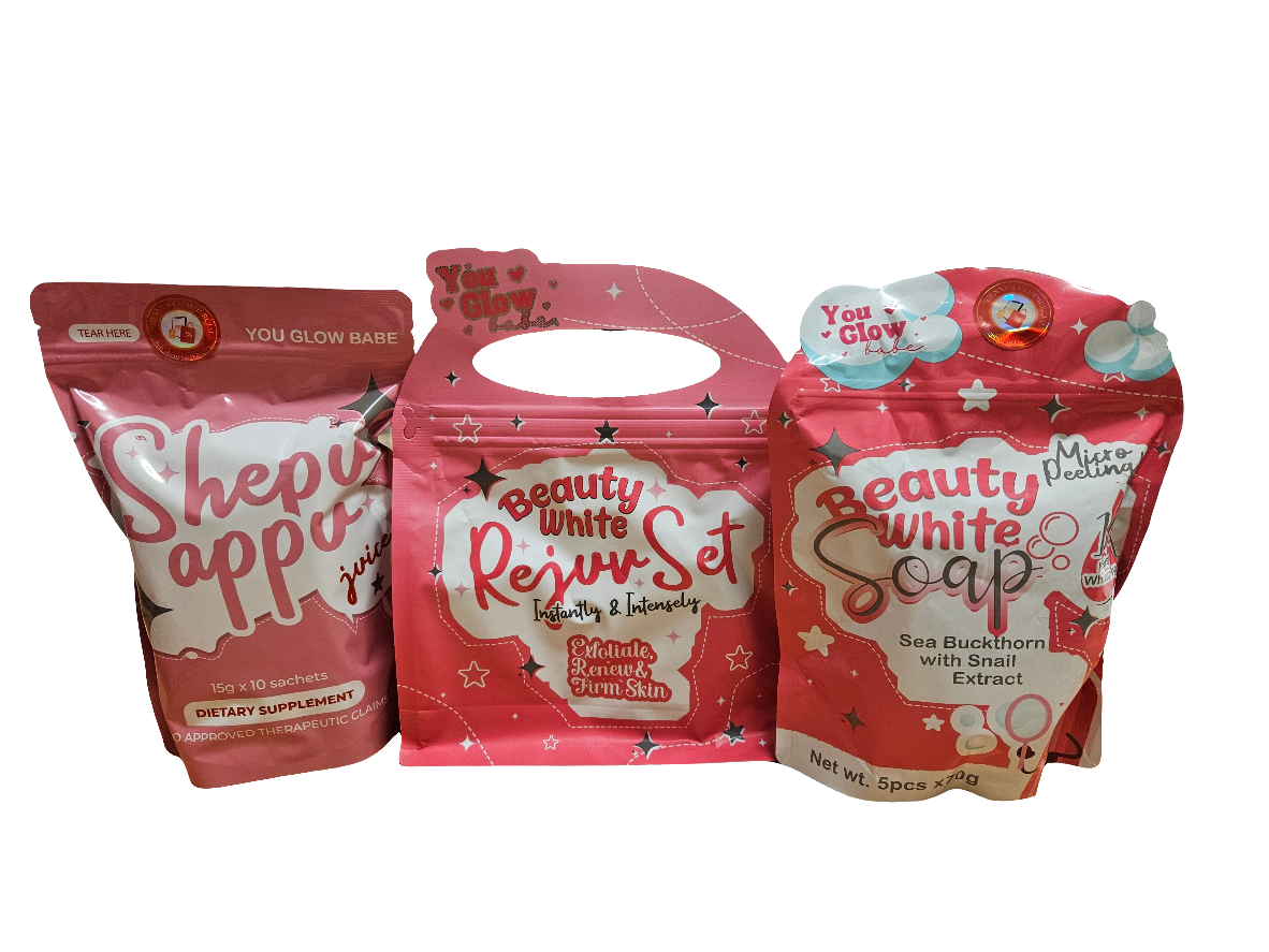 Mother's Day Gift Pack (You Glow Babe Rejuv Set, Beauty White Soap 5-Pack, Shepu Appu Juice)
