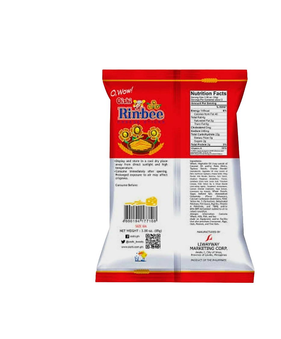 Oishi RINBEE Cheese Sticks 85g