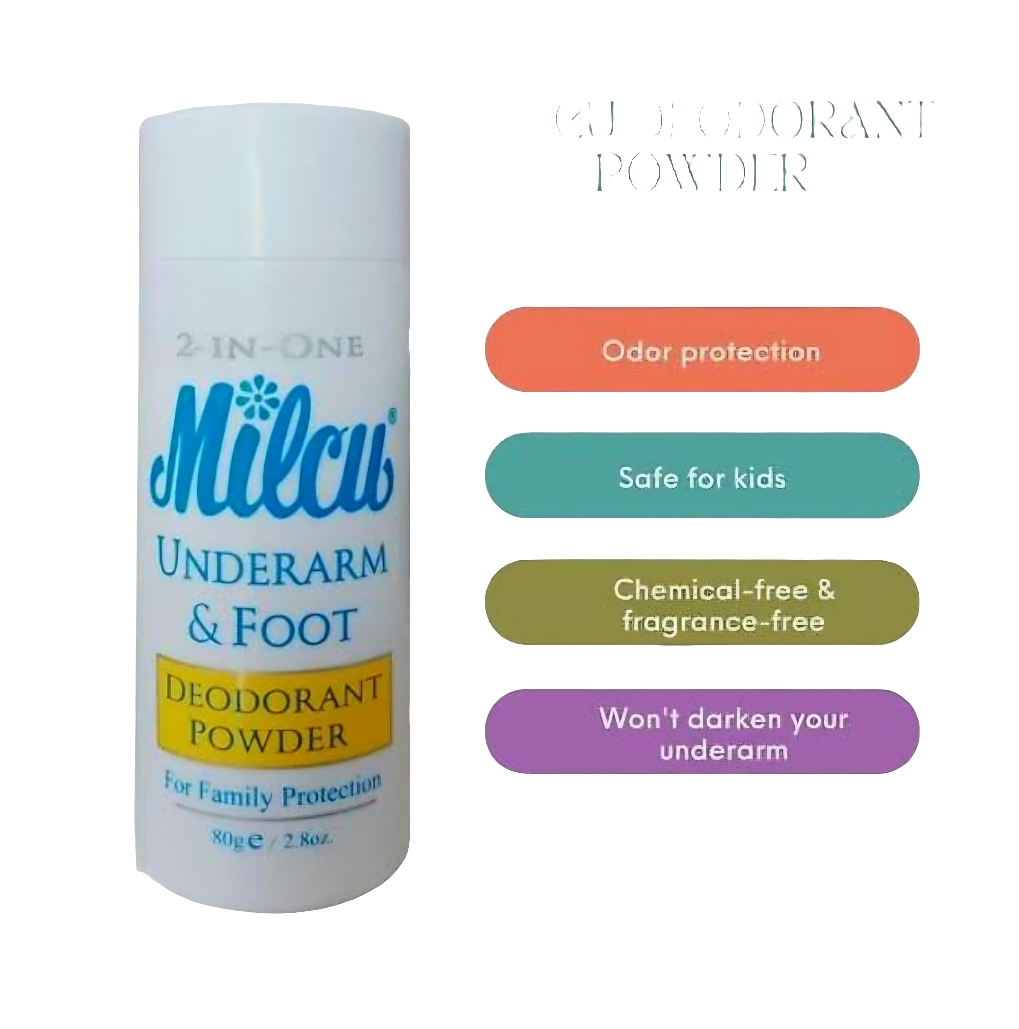 MILCU 2-in-1 Underarm & Foot Deodorant Powder 80g
