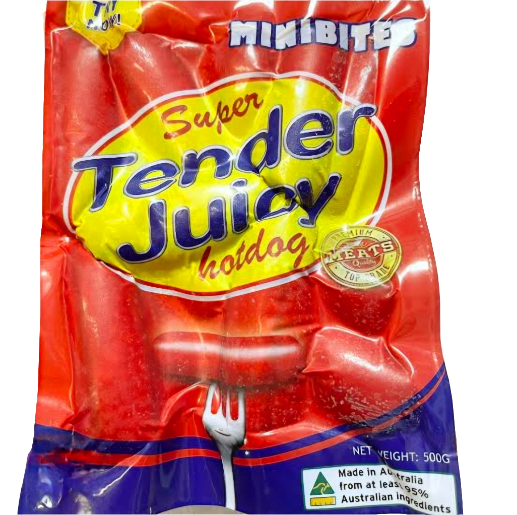 Tender Juicy Hotdog MINIBITES 500g ❄️Frozen❄️