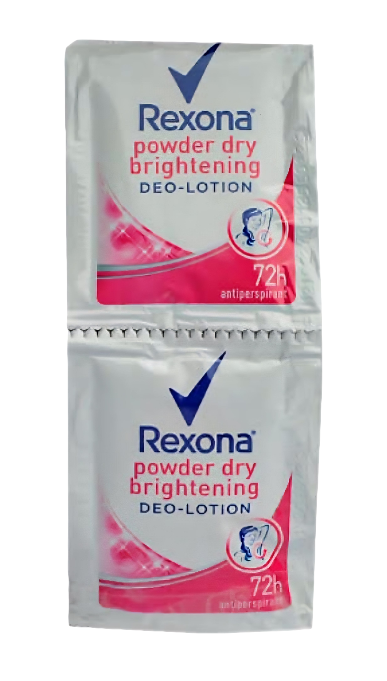 REXONA Women POWDER DRY + BRIGHTENING DEO-LOTION 3ml×12sachets Hanger (TRAVEL SIZE)