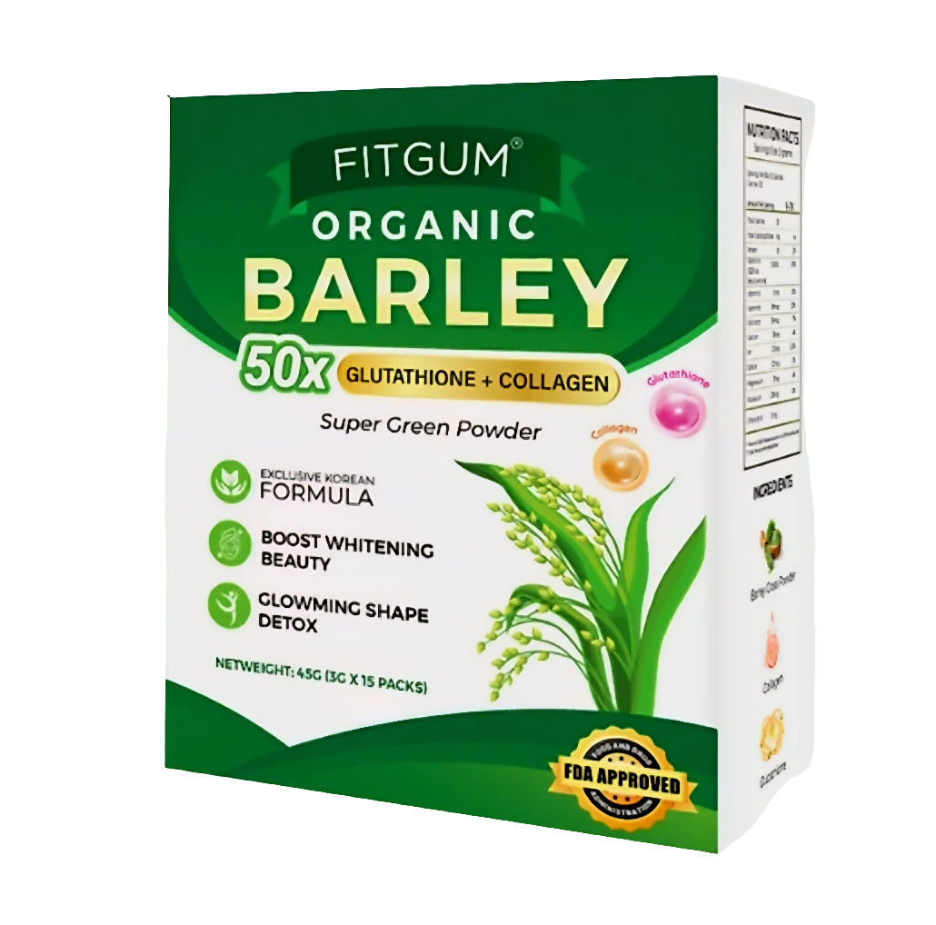 FITGUM Organic Barley 50x Glutathione + Collagen 3g×15sachets (45g)