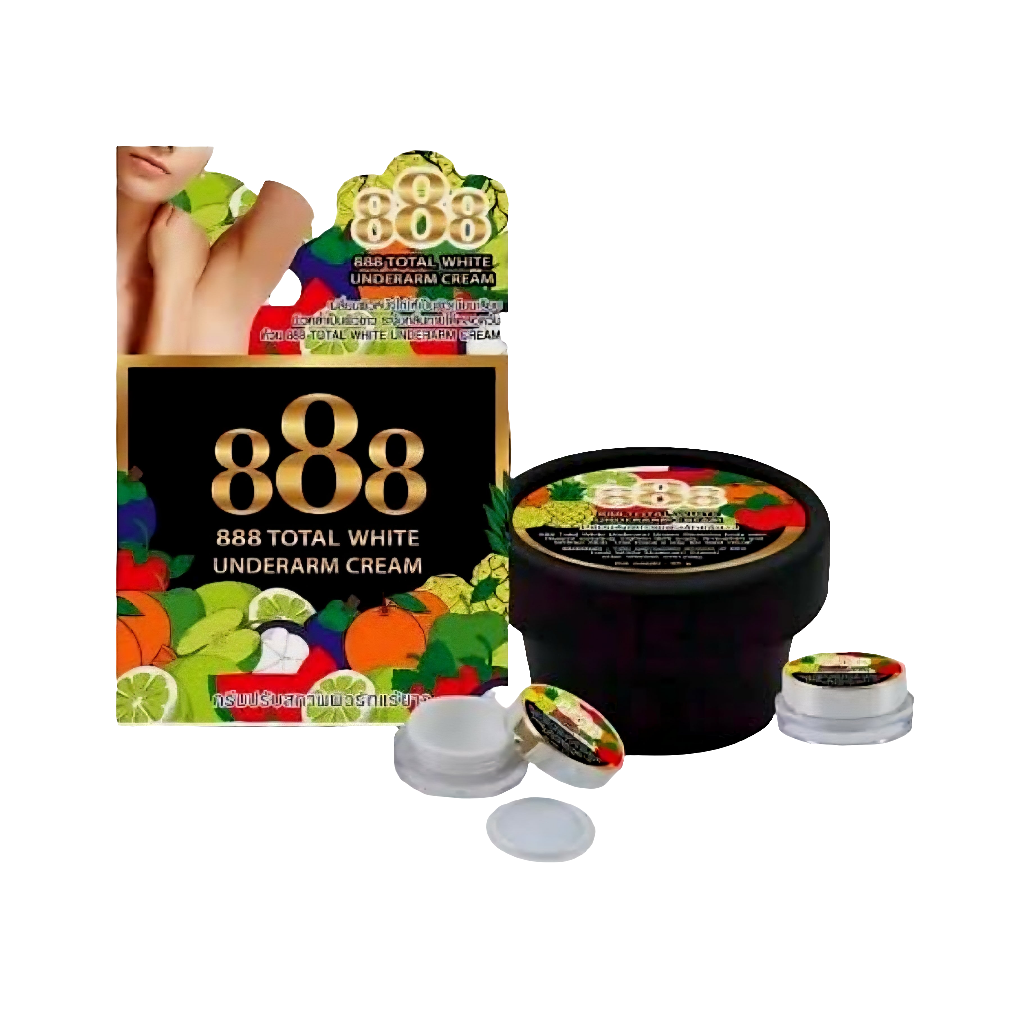 888 Total White UNDERARM WHITENING CREAM (BLACK) Concentrated Formula 50g