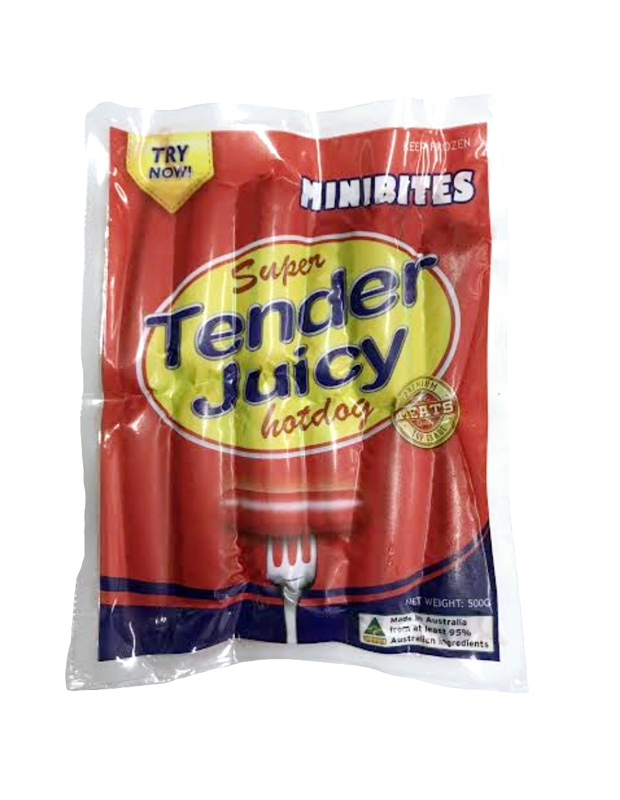 Tender Juicy Hotdog MINIBITES 500g ❄️Frozen❄️
