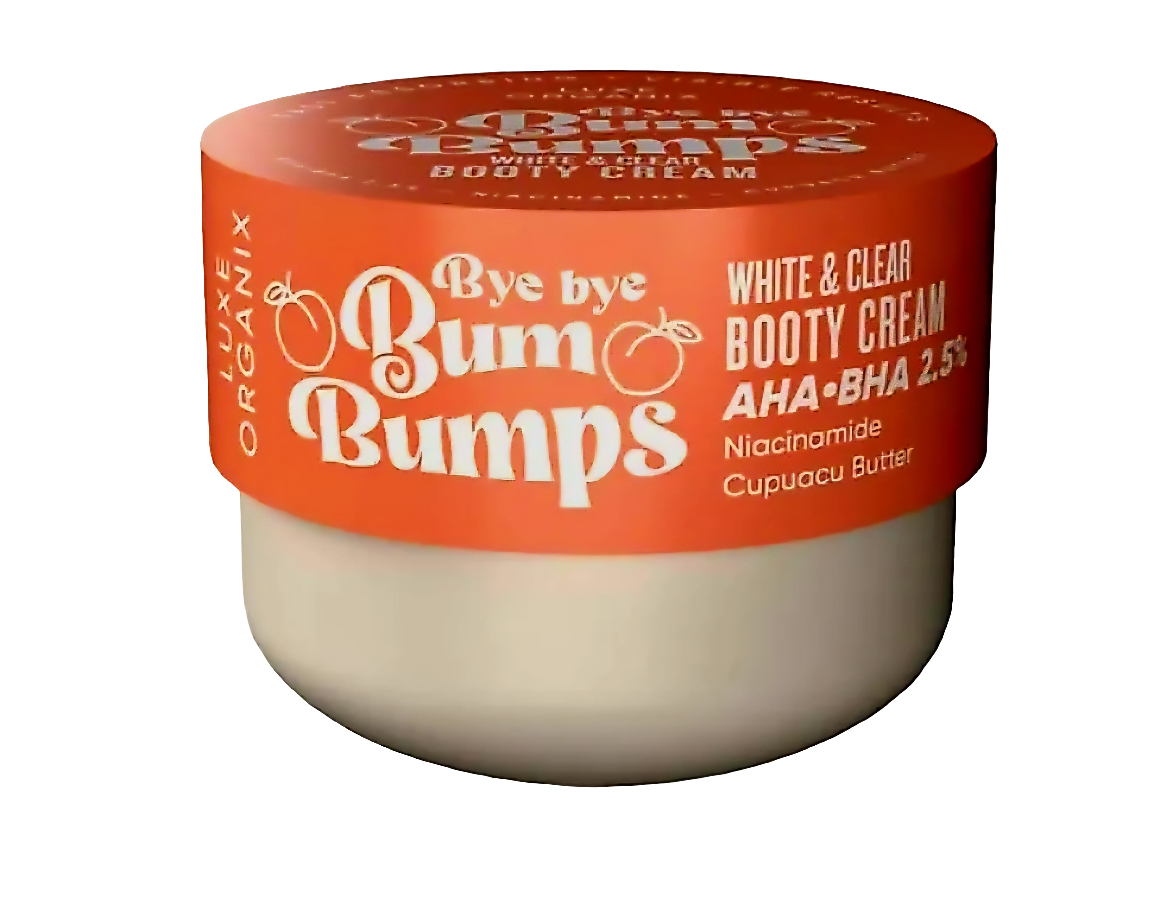 Luxe Organix BYE BYE BUM BUMPS White & Clear BOOTY CREAM 285g (ORANGE)