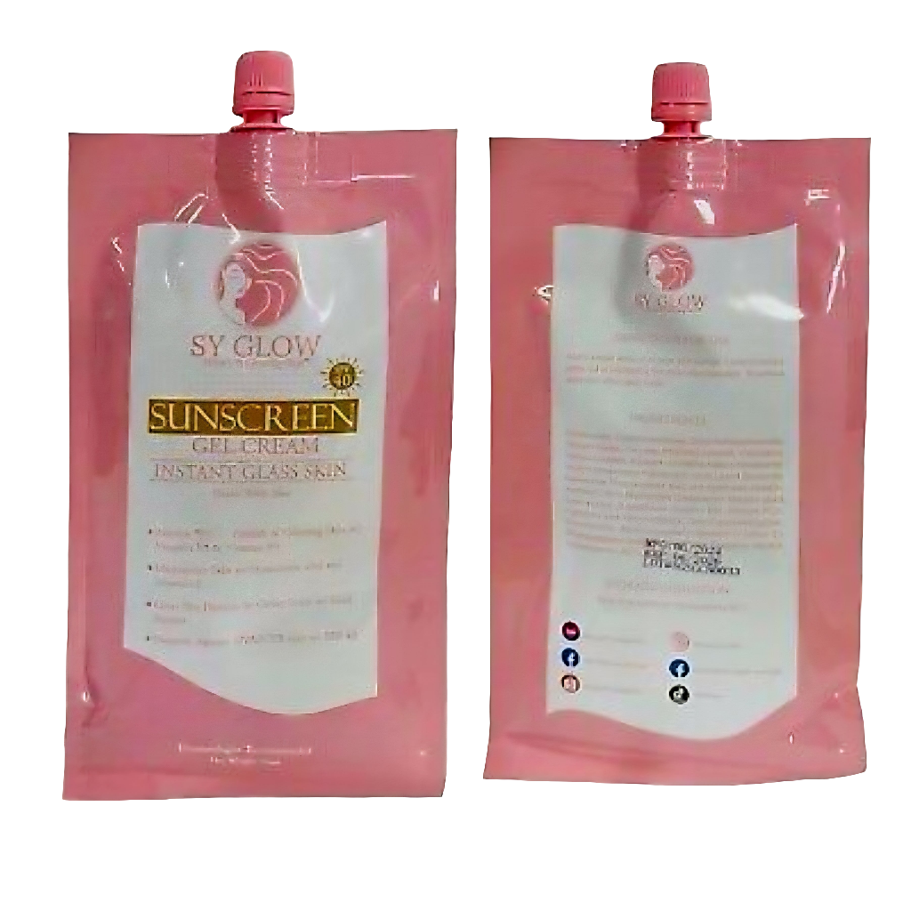SY GLOW SUNSCREEN Gel Cream Instant Glass Skin SPF40 50ml Resealable Pouch