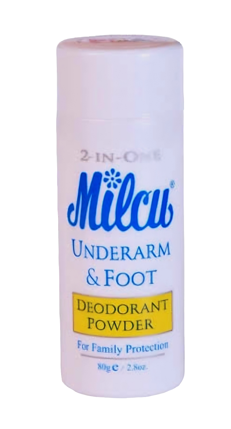 MILCU 2-in-1 Underarm & Foot Deodorant Powder 80g