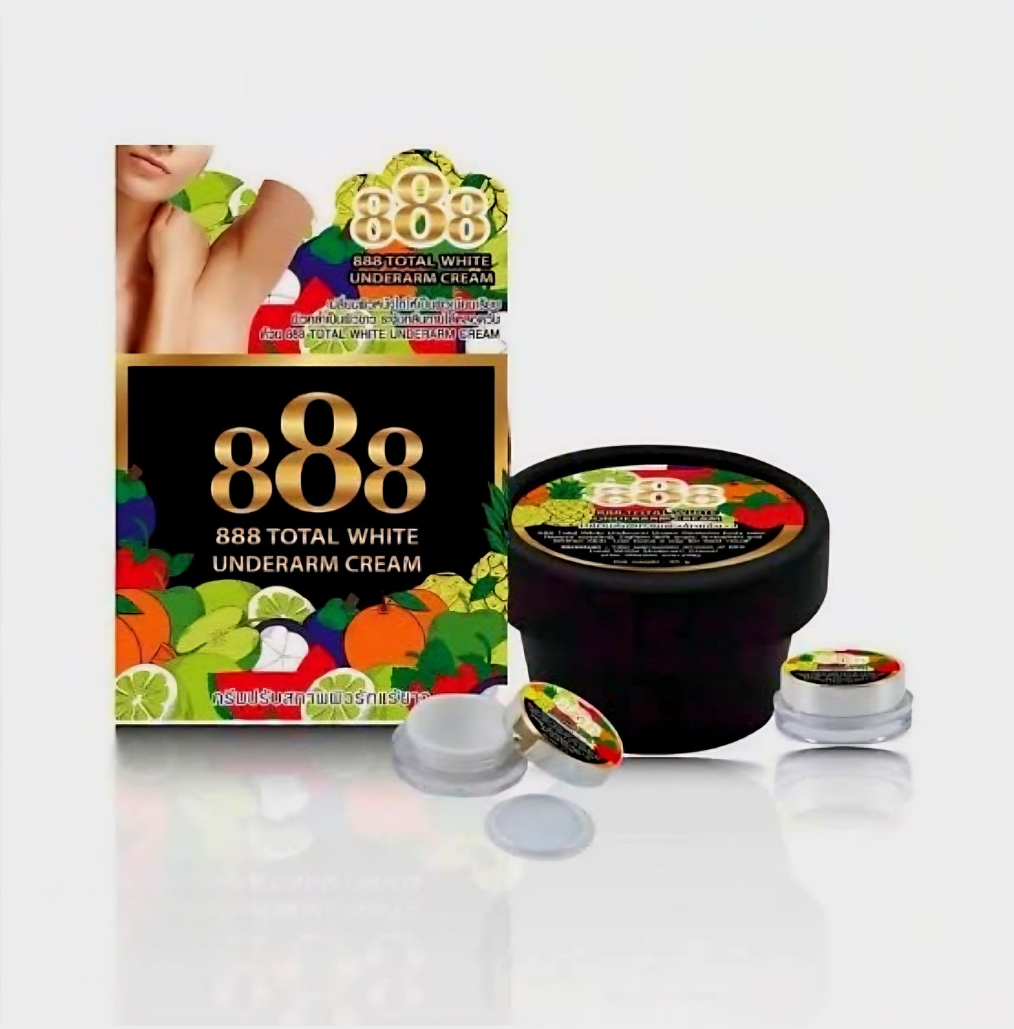 888 Total White UNDERARM WHITENING CREAM (BLACK) Concentrated Formula 50g