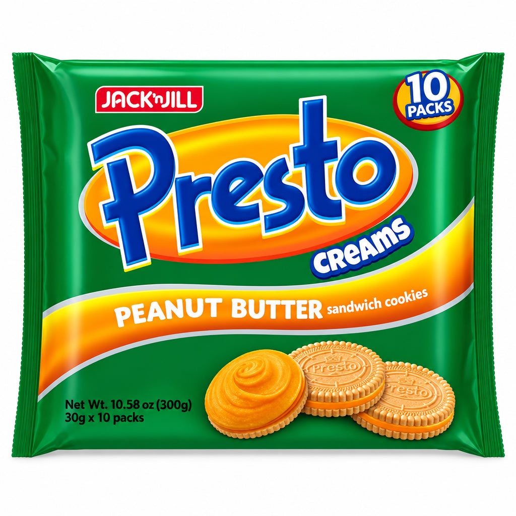 JACK&JILL PRESTO CREAMS PEANUT BUTTER SANDWICH COOKIES 30g×10