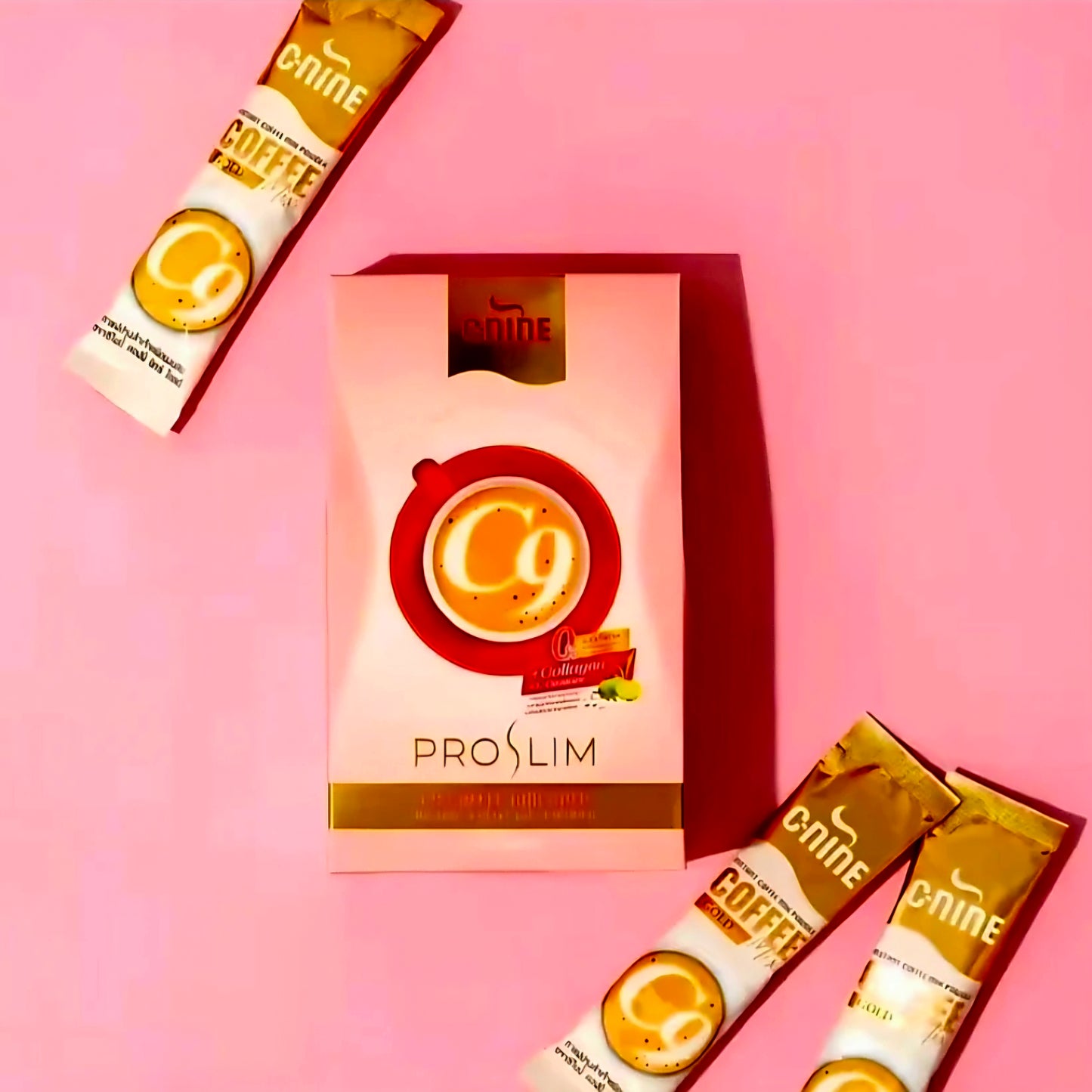 CNINE C9 Coffee Mix Gold PROSLIM Collagen + L-Carnitine 10-sachets AUTHENTIC THAILAND