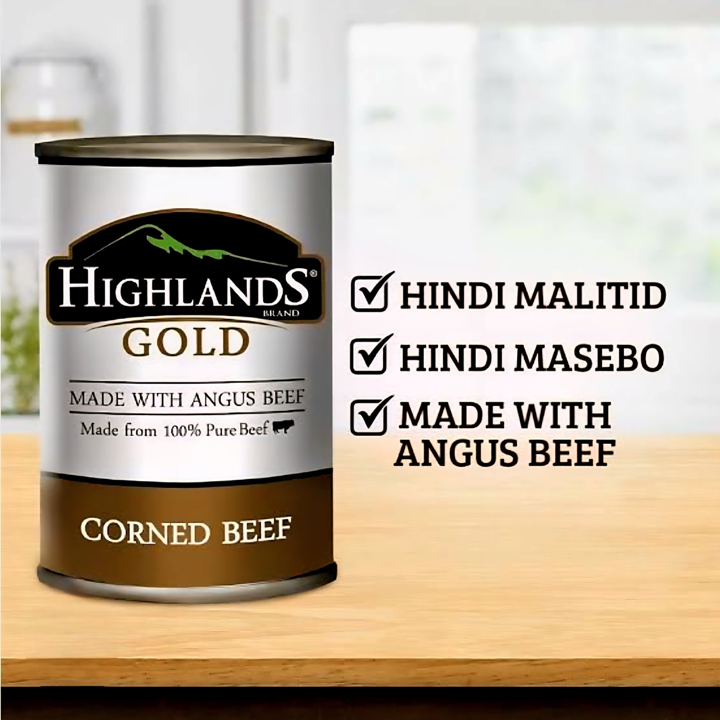 Highlands ANGUS BEEF Corned Beef 320g FLAT TIN