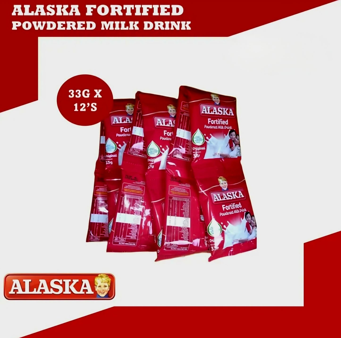 Alaska Powdered Milk 33g × 6's (HANGER)