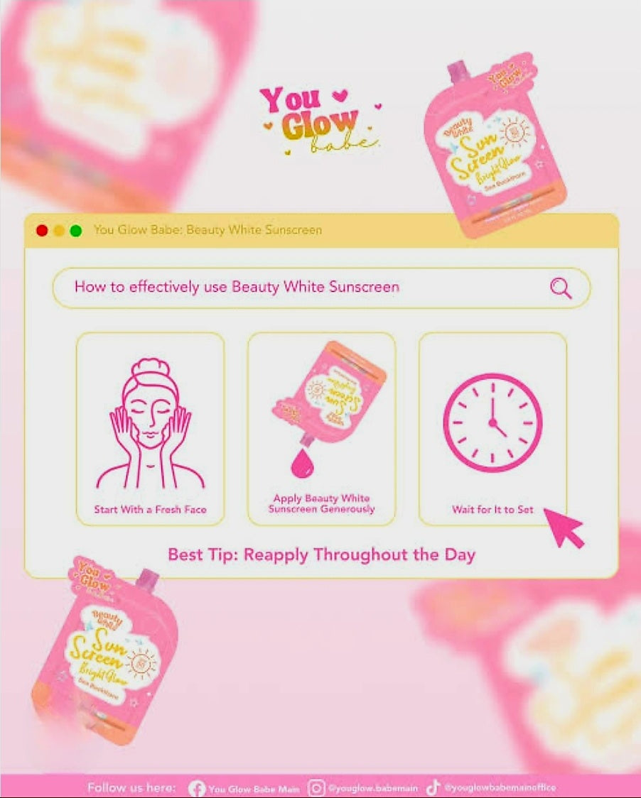 You Glow Babe Beauty White Sunscreen Bright Glow SPF50 PA+++ TWINPACK 25g×2