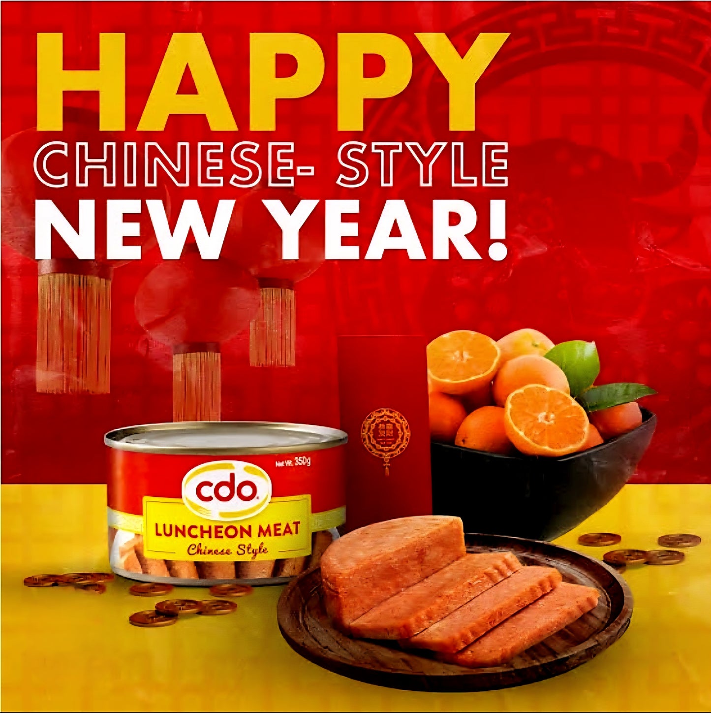 CDO Chinese Style Luncheon Meat 350g FLAT TIN