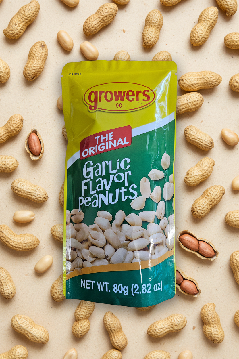 GROWERS ORIGINAL GARLIC PEANUTS 80G