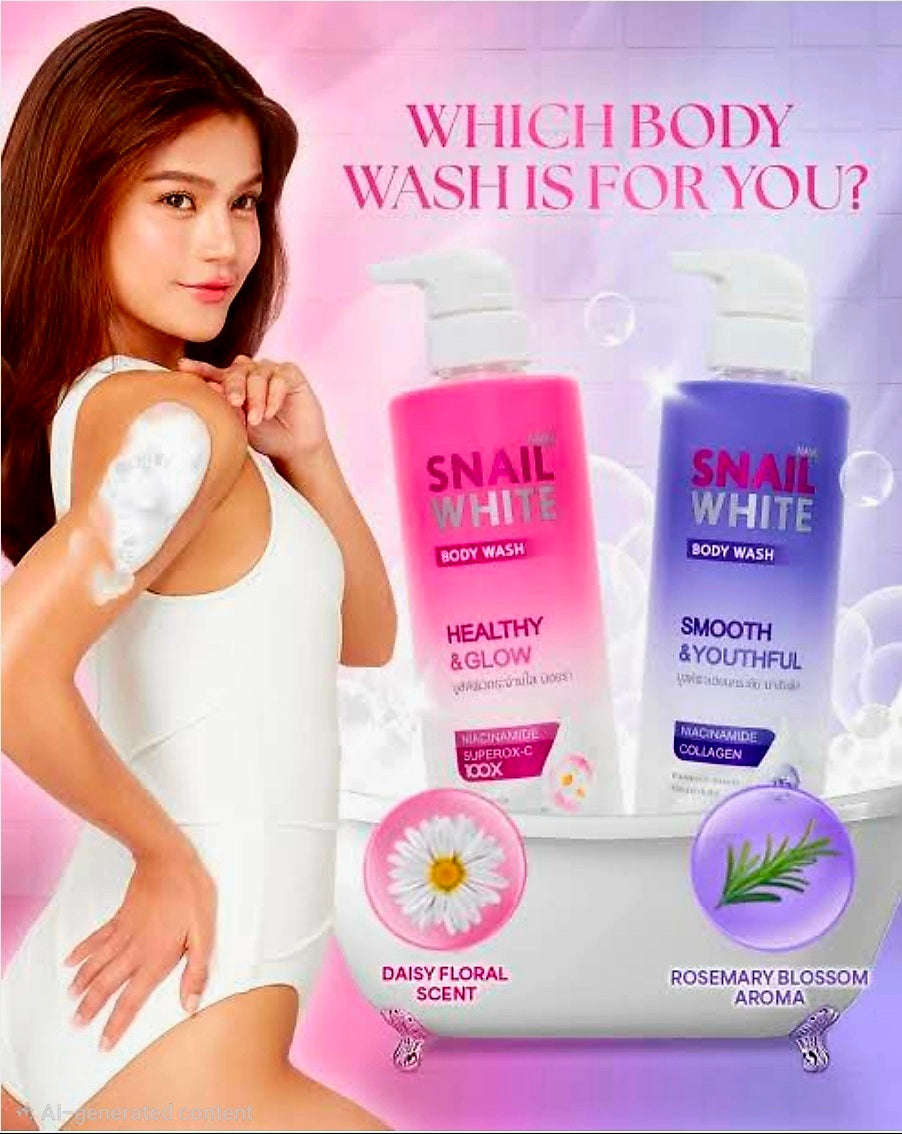 NAMU LIFE SNAIL WHITE BODY WASH SMOOTH & YOUTHFUL 300ML×2 (1+1 REFILL)