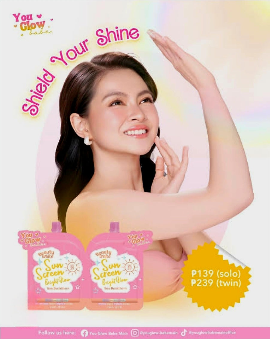 You Glow Babe Beauty White Sunscreen Bright Glow SPF50 PA+++ TWINPACK 25g×2