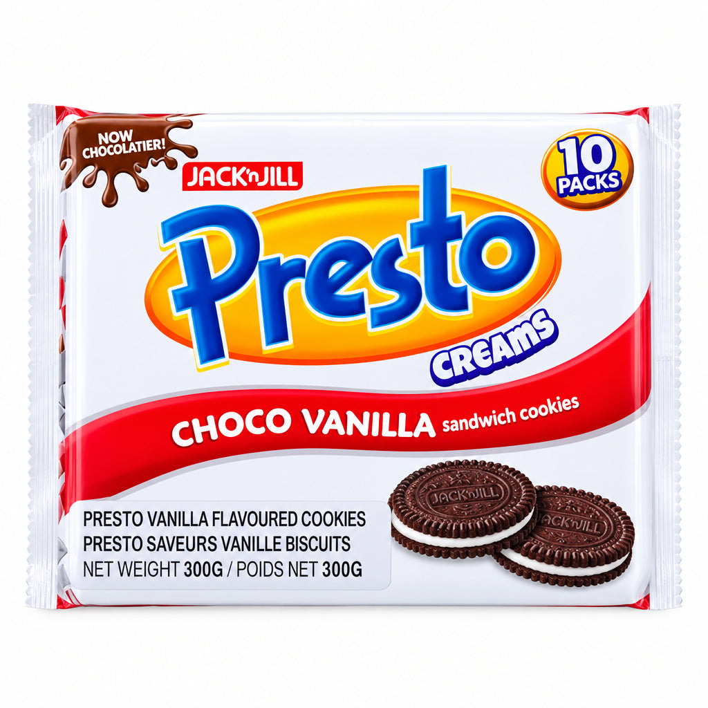 JACK&JILL PRESTO CREAMS CHOCO-VANILLA SANDWICH COOKIES 30g×10 (14/05/27)