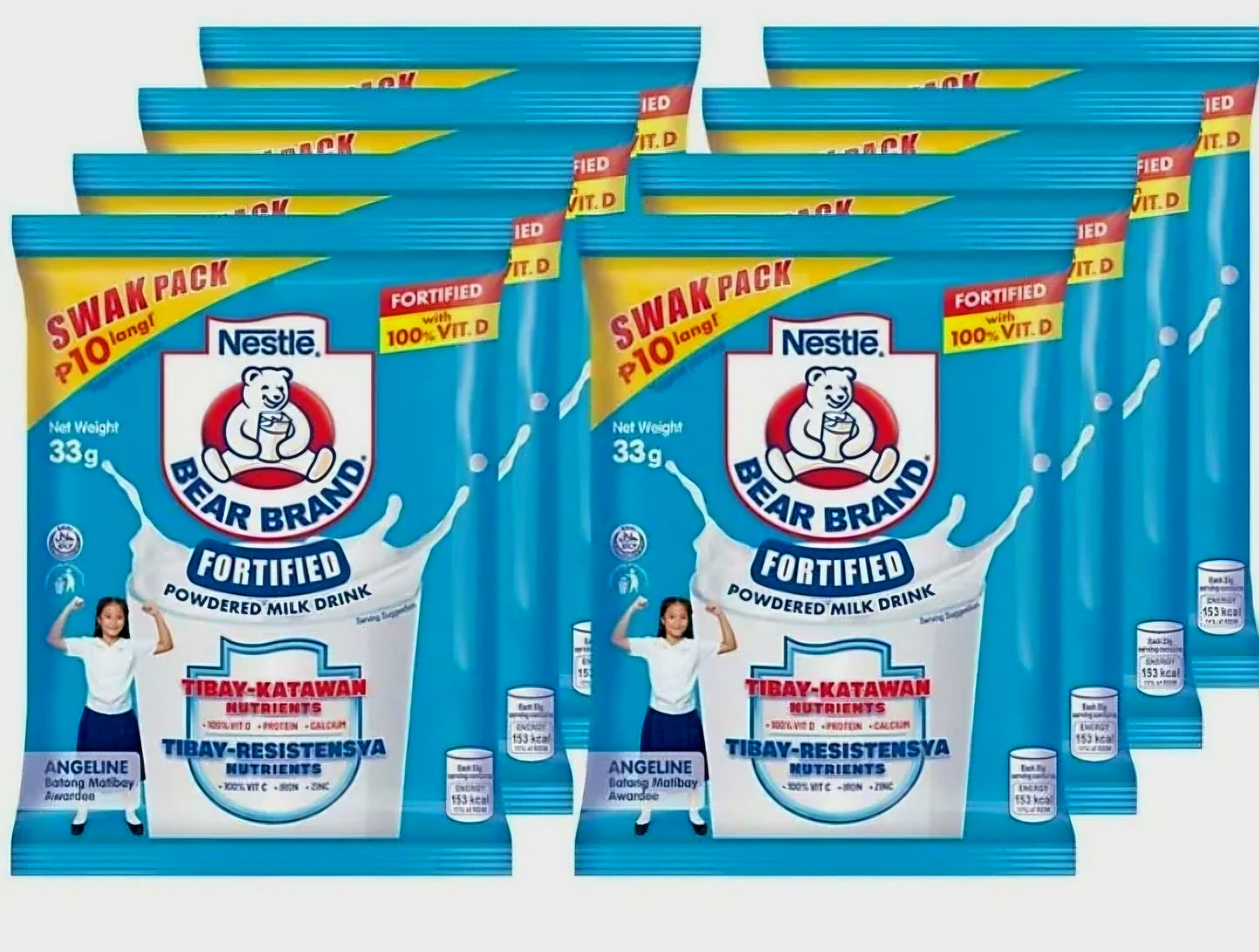 Nestle Bear Brand Powdered Milk 33g × 8pcs (HANGER)