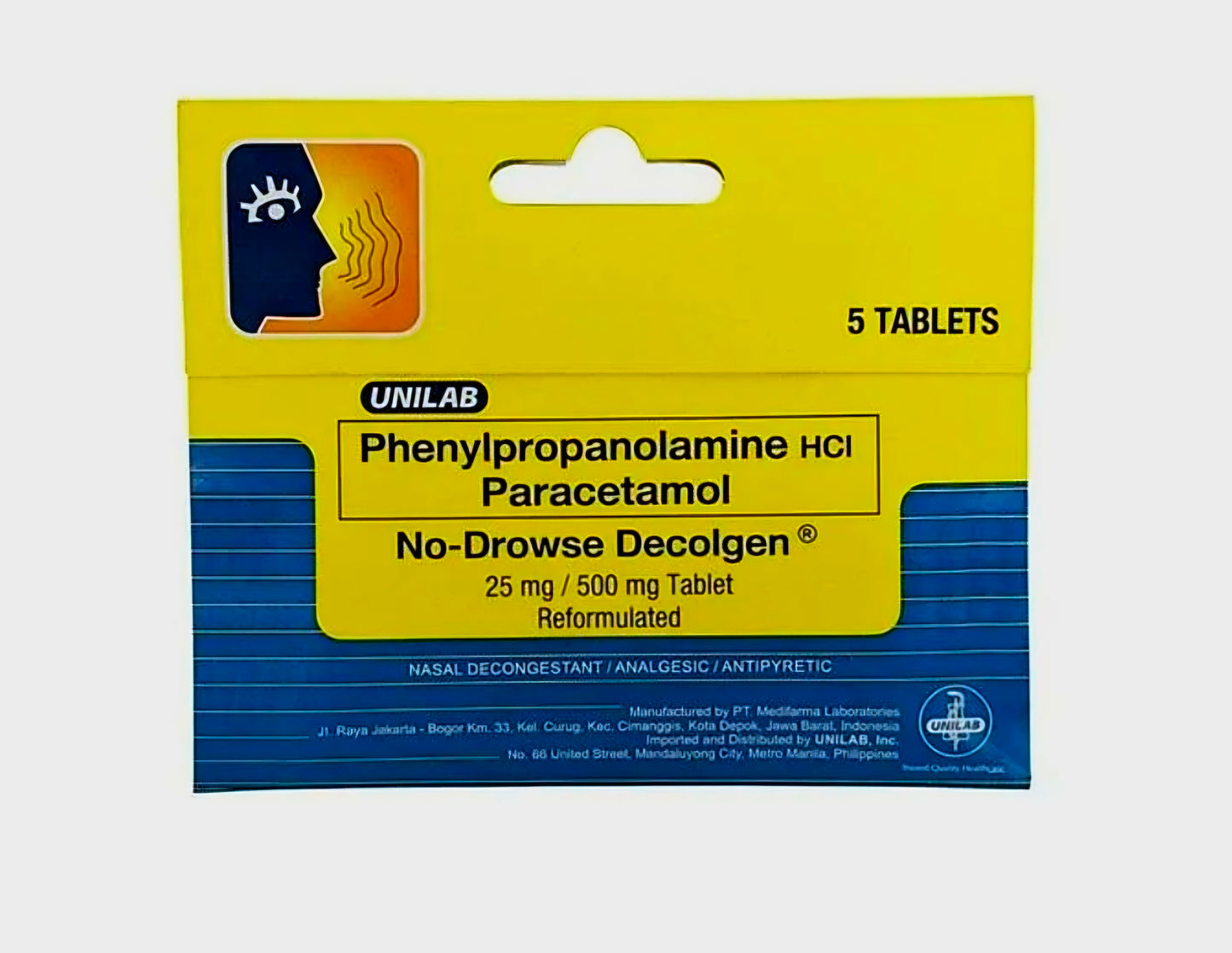 DECOLGEN No-Drowse 500mg 5-Tablets (TRAVEL PACK)