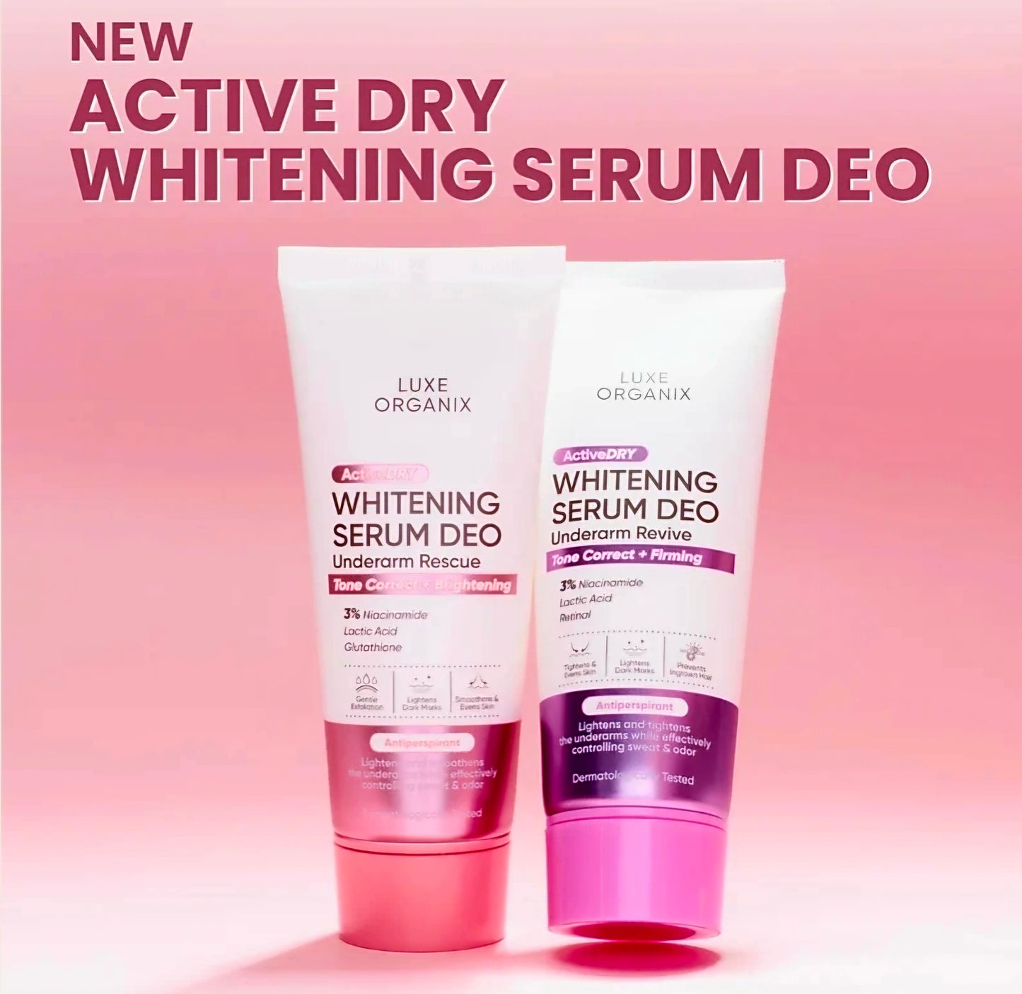 Luxe Organix WHITENING SERUM DEO Underarm Revive Tone Correct + Firming 50g