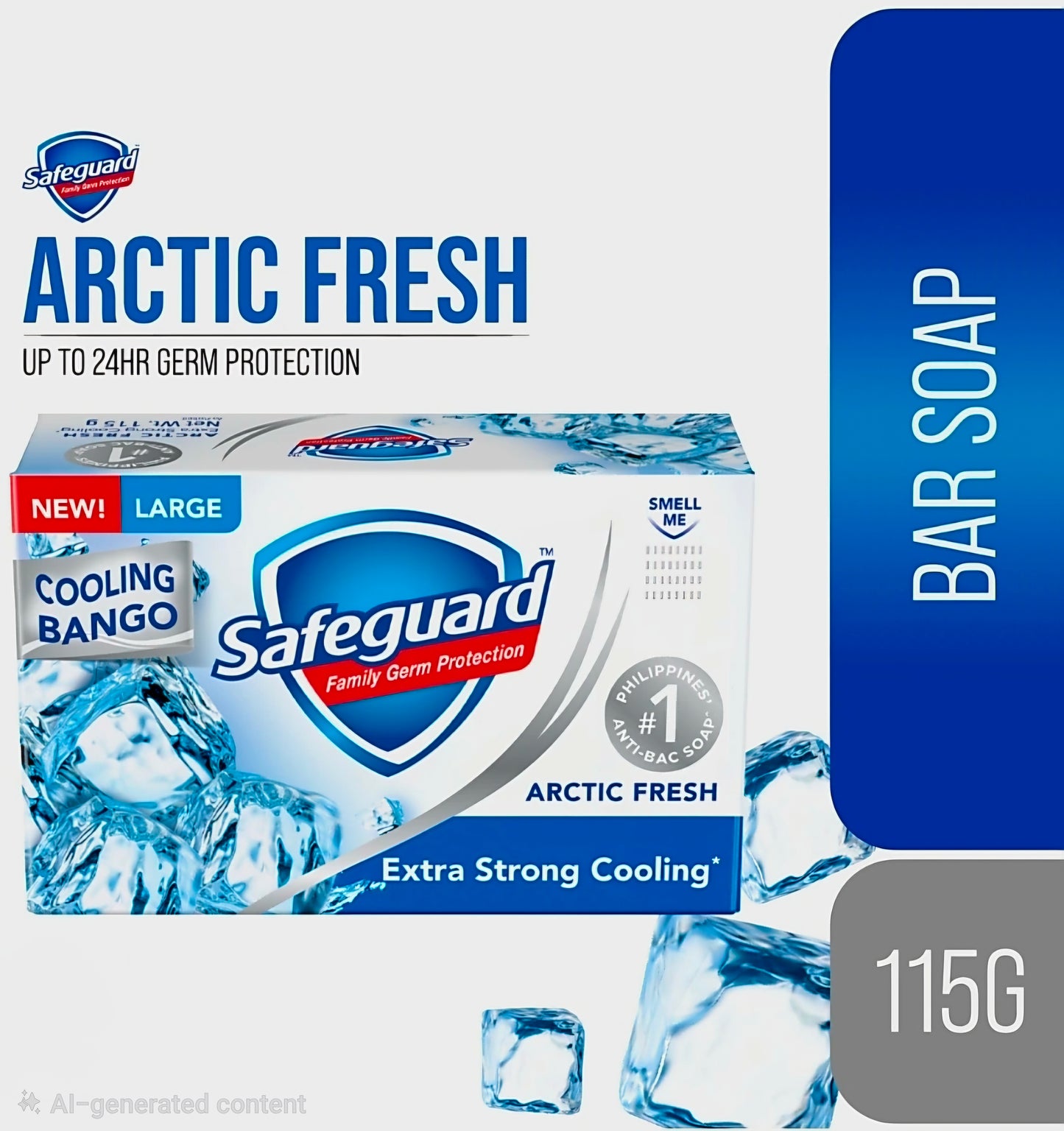 SAFEGUARD ARCTIC FRESH EXTRA STRONG COOLING BAR SOAP 115G