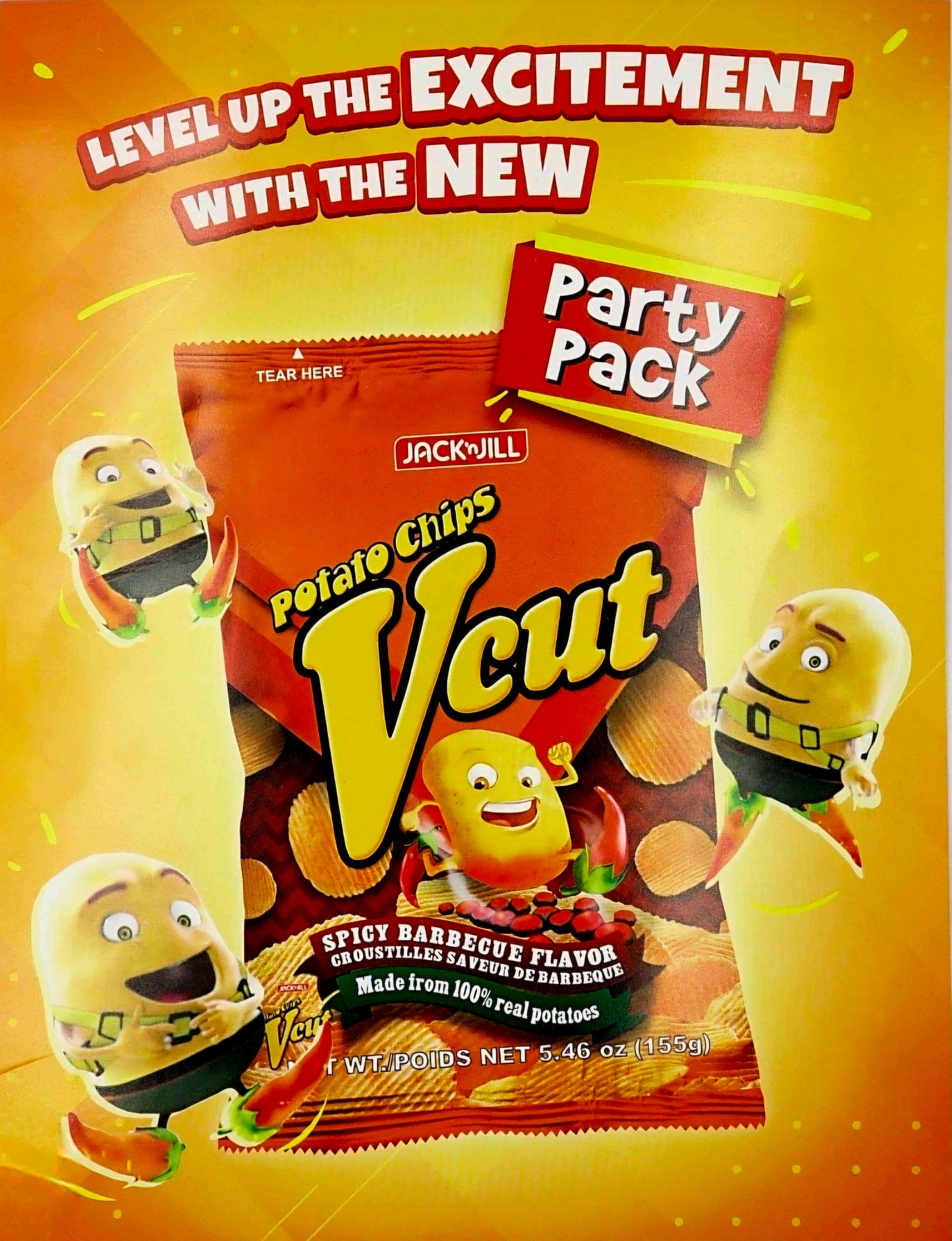 JACK&JILL VCUT POTATO CHIPS SPICY BBQ PARTY PACK 155g LARGE (30/04/27)