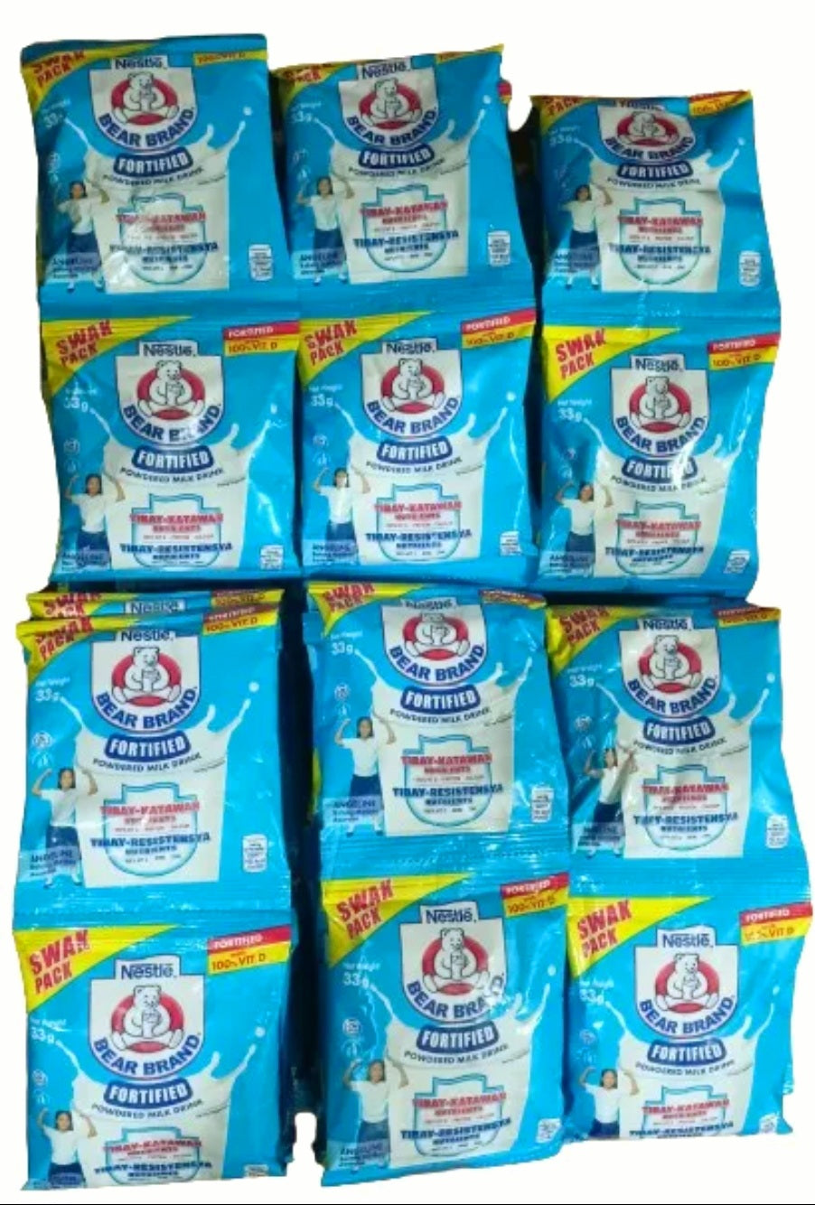 Nestle Bear Brand Powdered Milk 33g × 8pcs (HANGER)