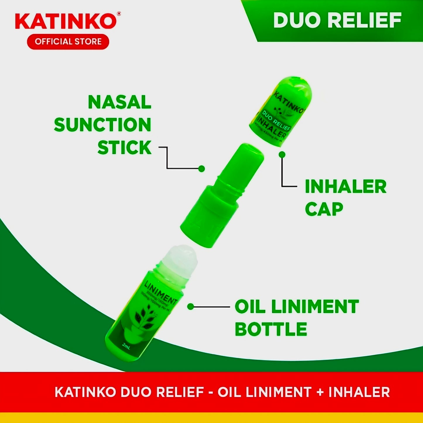 KATINKO PEPPERMINT DUO-RELIEF LINIMENT + INHALER IN ONE