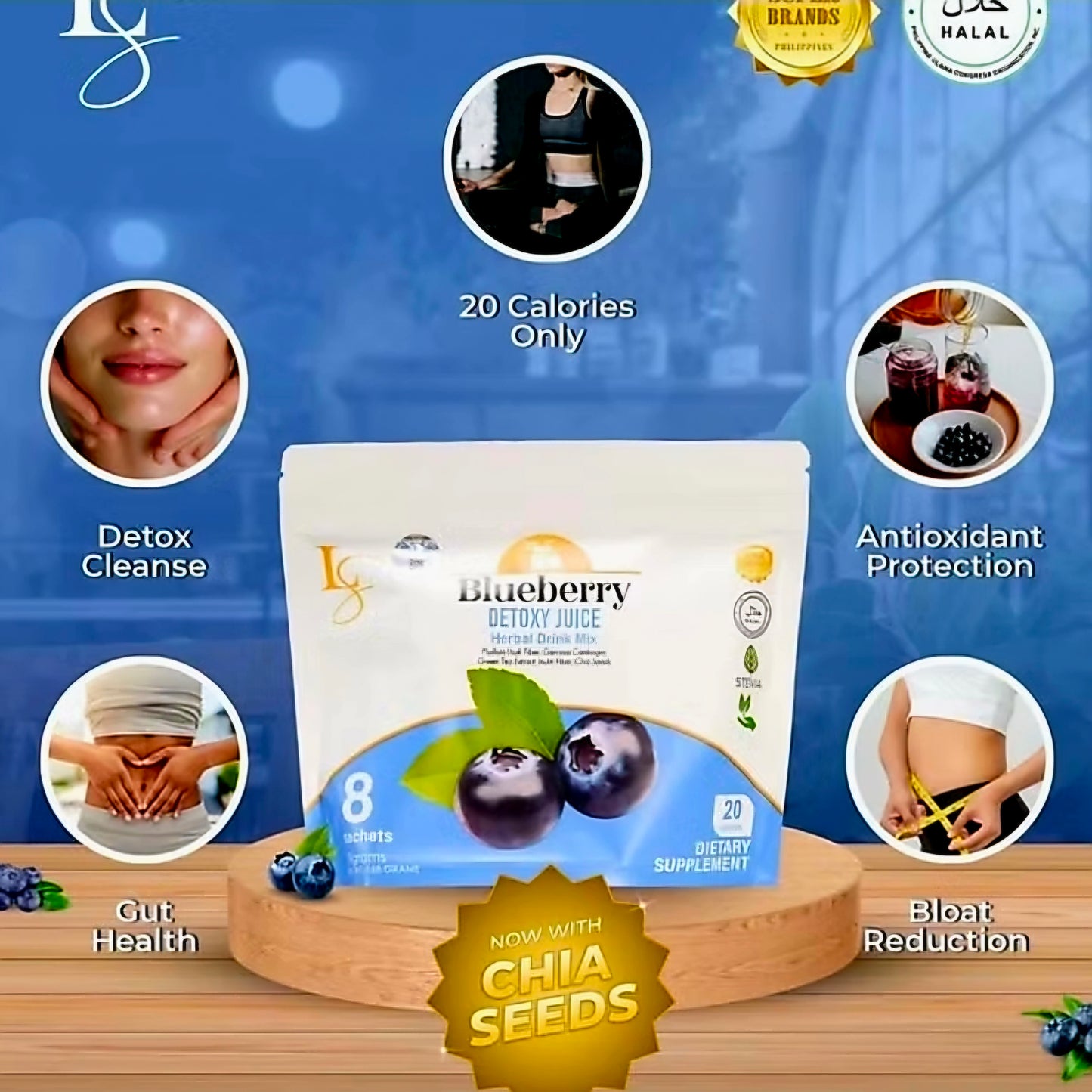 Luxe Slim BLUEBERRY GLUTA Juice 21g × 8-sachets