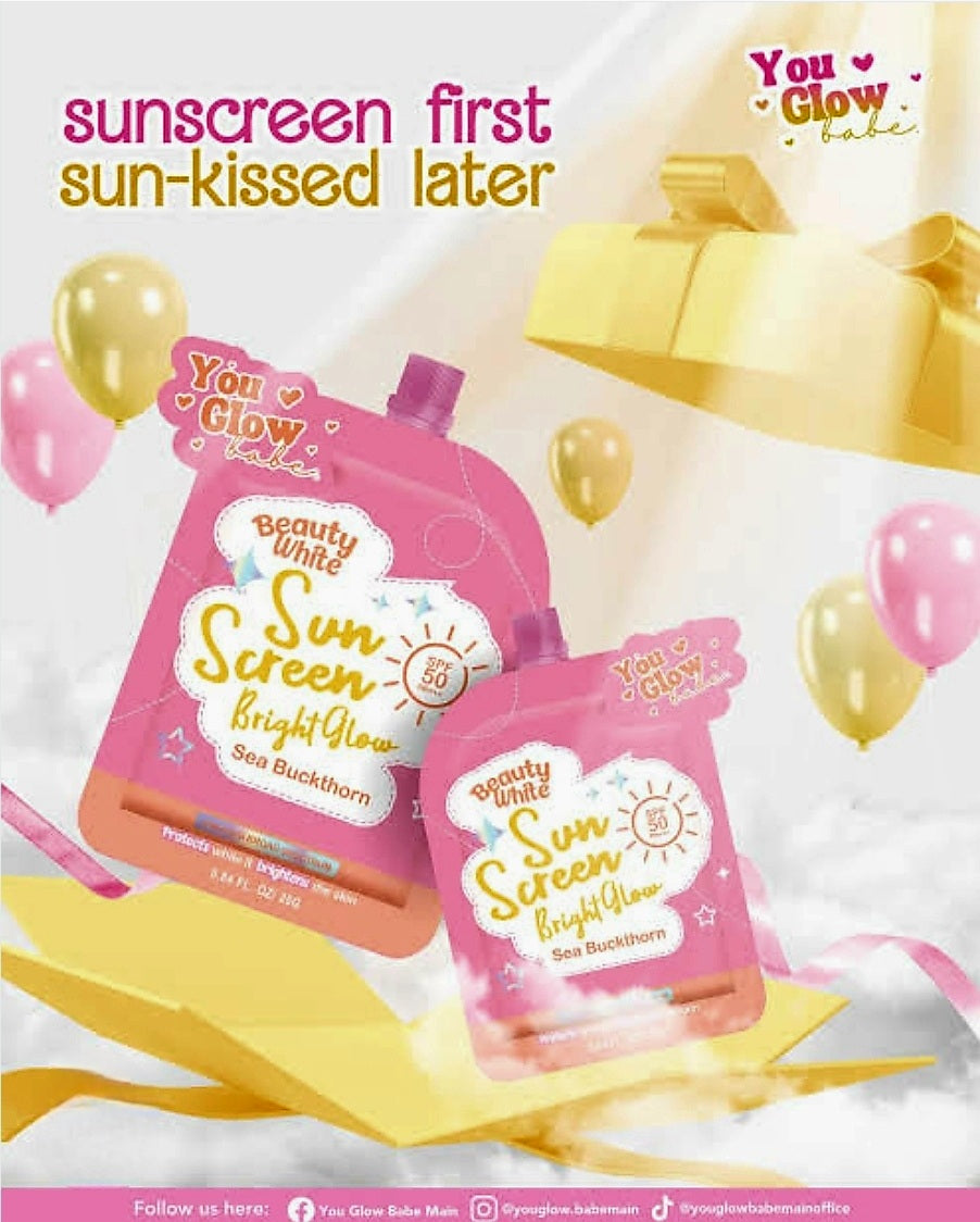 You Glow Babe Beauty White Sunscreen Bright Glow SPF50 PA+++ TWINPACK 25g×2