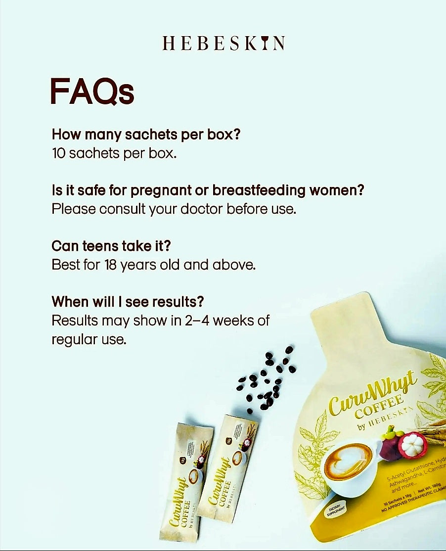 CURVWHYT Slimming Coffee by HEBESKIN 18g x 10 sachets