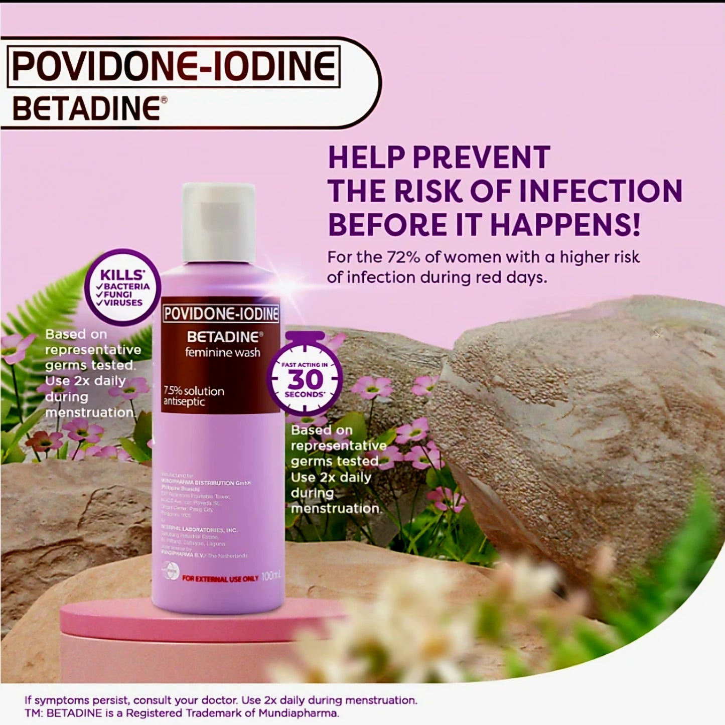BETADINE Povidone-Iodine FEMINE WASH 50ml