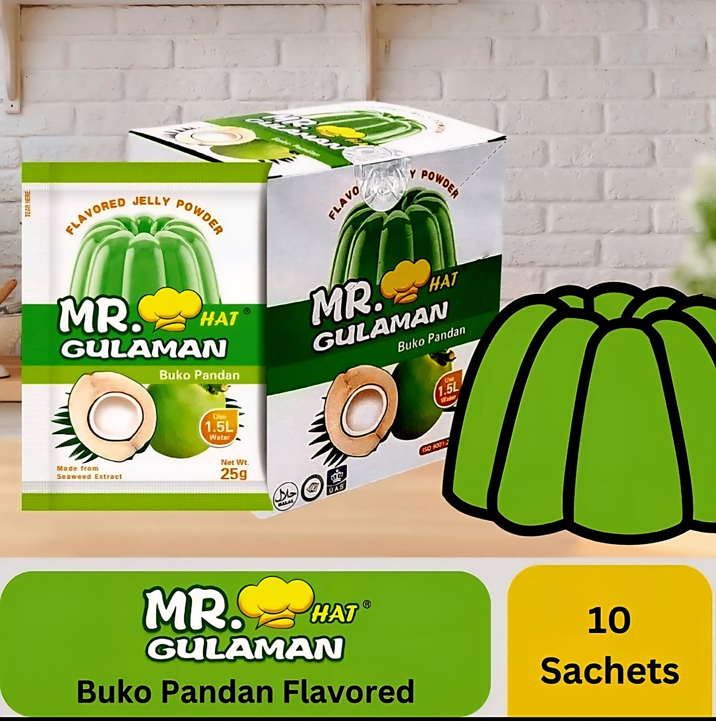 Mr. Hat Gulaman BUKO PANDAN FLAVOR 25g×10sachets (BOX)