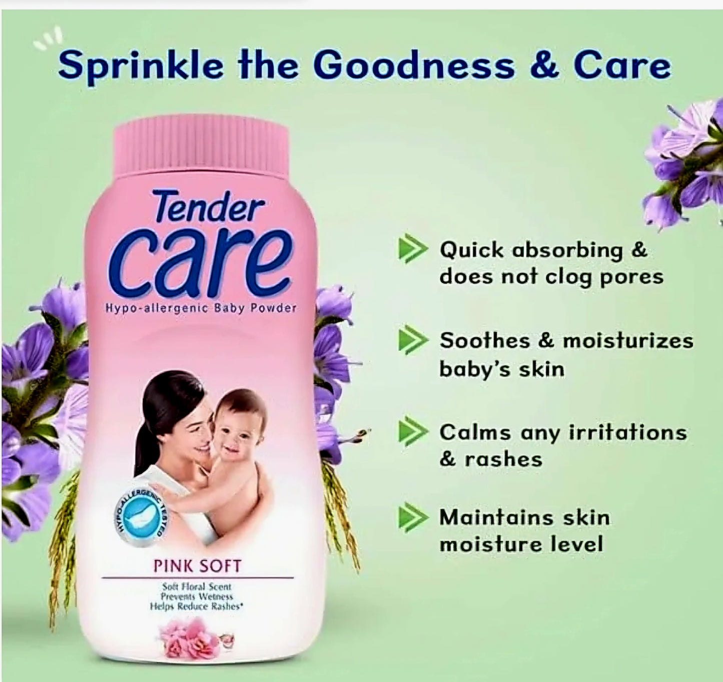 Tender Care Baby Powder PINK SOFT 100g