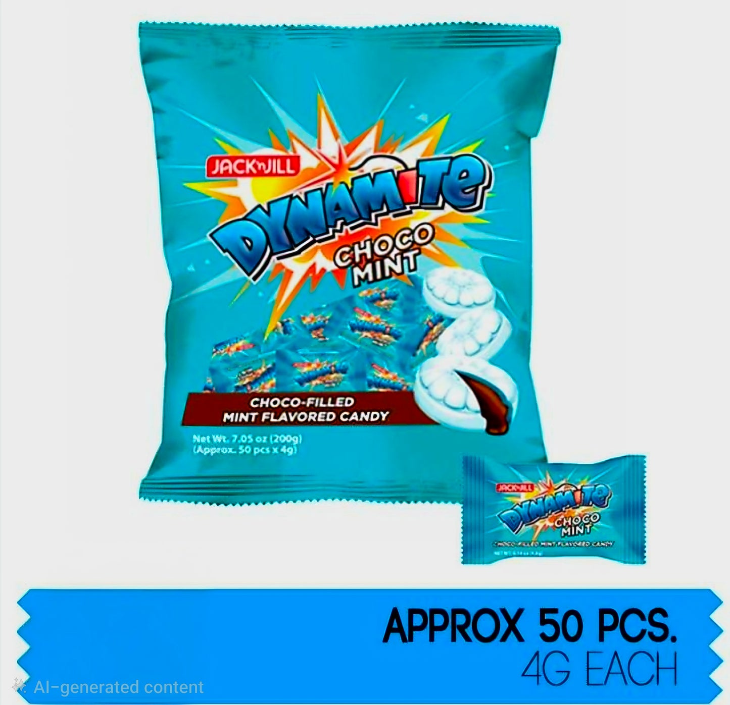JACK&JILL DYNAMITE CHOCO-FILLED MINT CANDY 4G×50-PCS