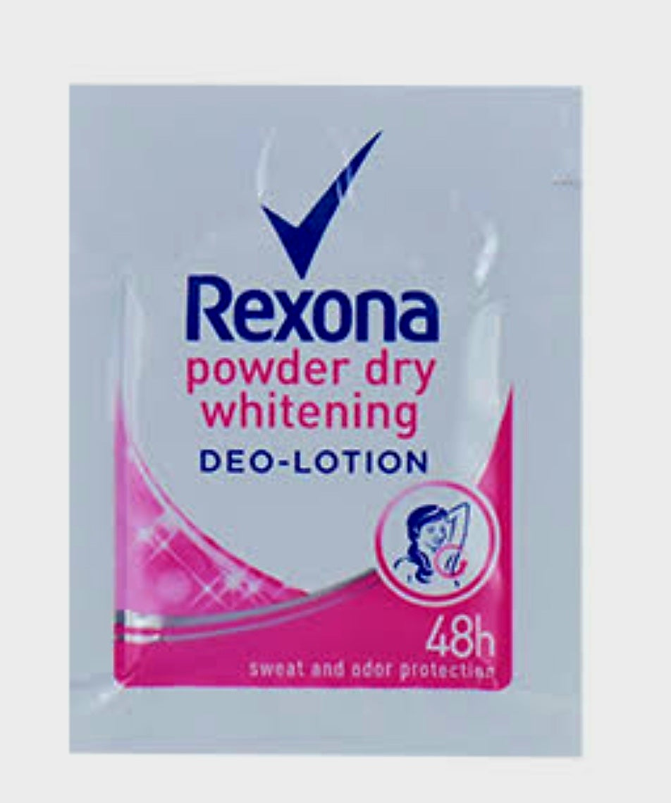 REXONA Women POWDER DRY + BRIGHTENING DEO-LOTION 3ml×12sachets Hanger (TRAVEL SIZE)